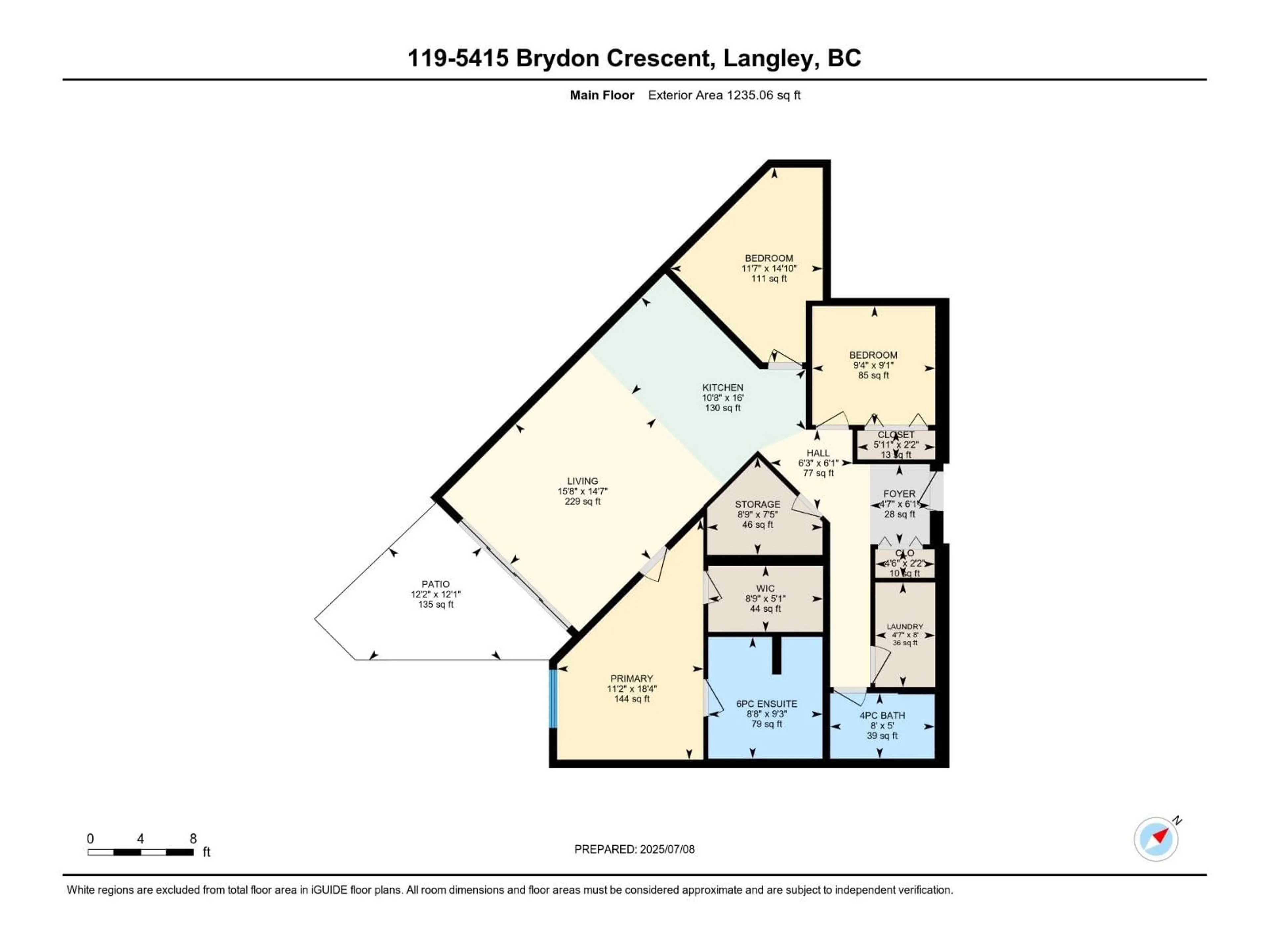 Floor plan for 119 - 5415 BRYDON CRESCENT, Langley British Columbia V3A0N4