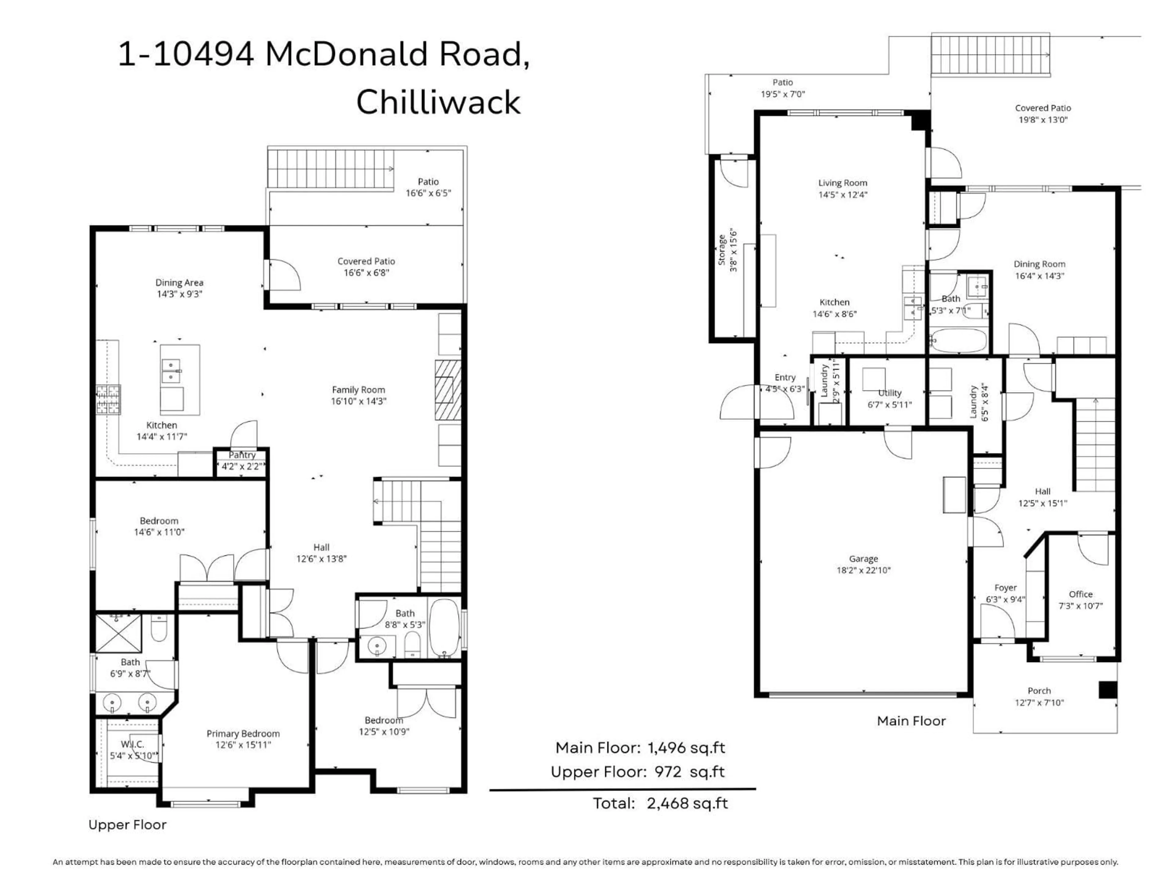 Floor plan for A - 10494 MCDONALD ROAD, Chilliwack British Columbia V2P6L5