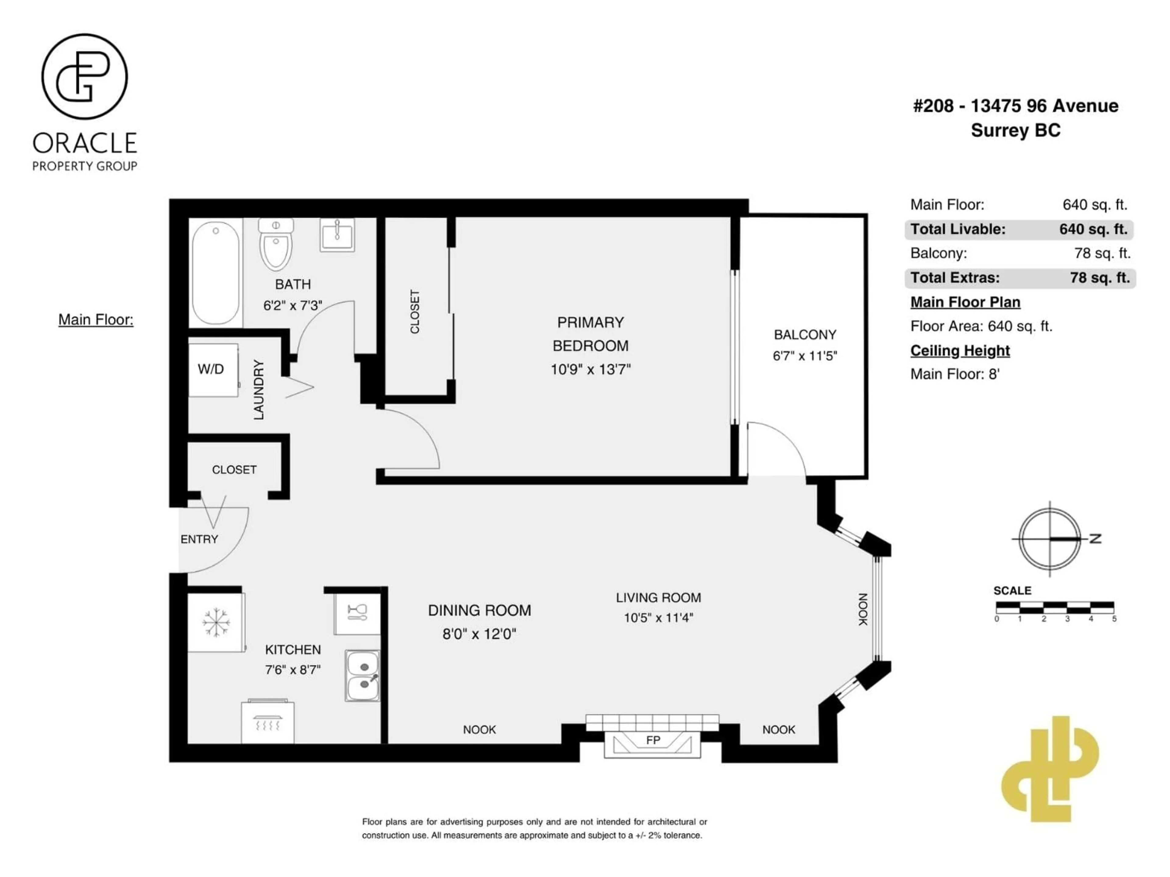 Floor plan for 208 - 13475 96 AVENUE, Surrey British Columbia V3V1Y8