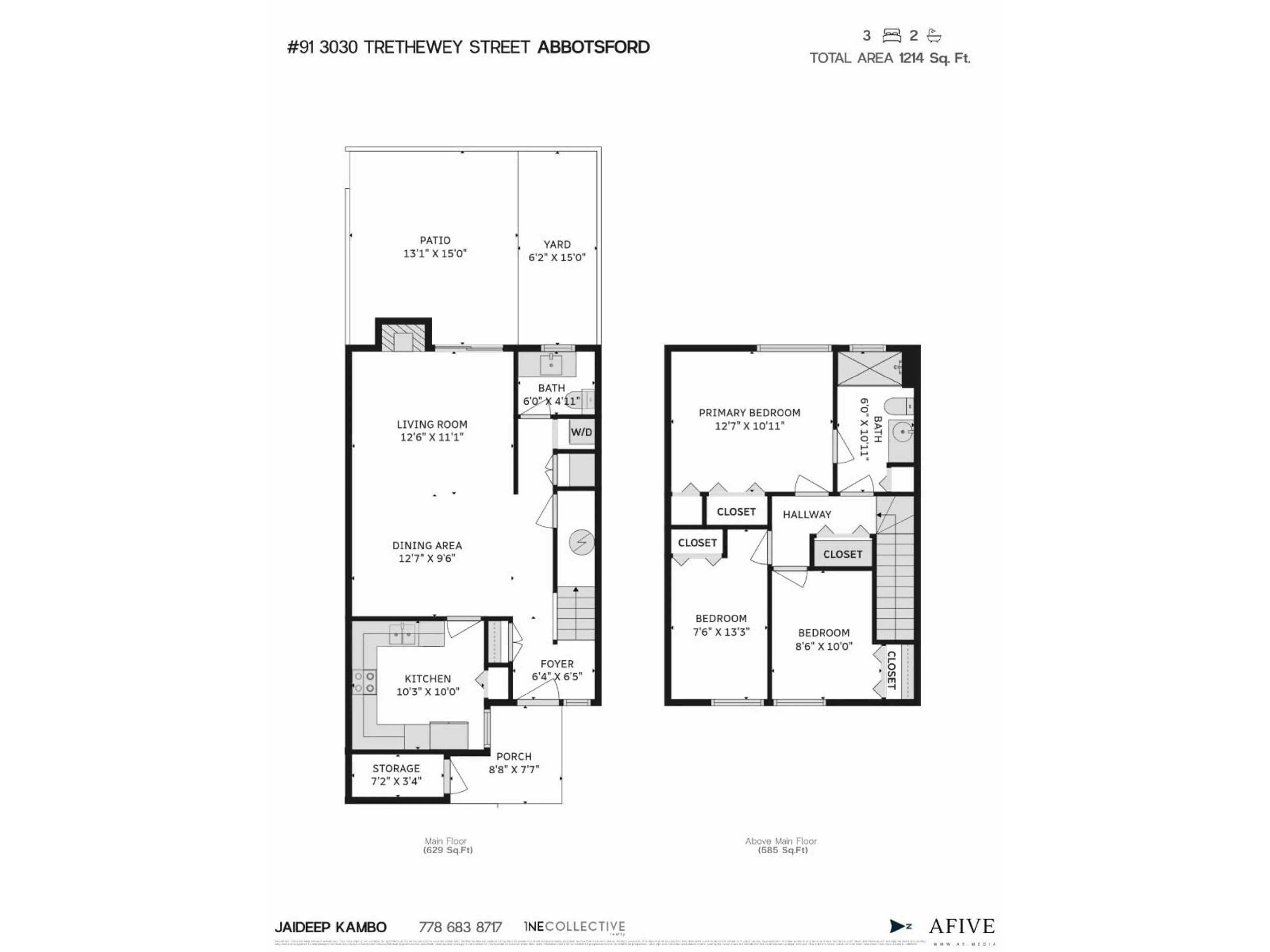 Floor plan for 91 - 3030 TRETHEWAY STREET, Abbotsford British Columbia V2T4N2