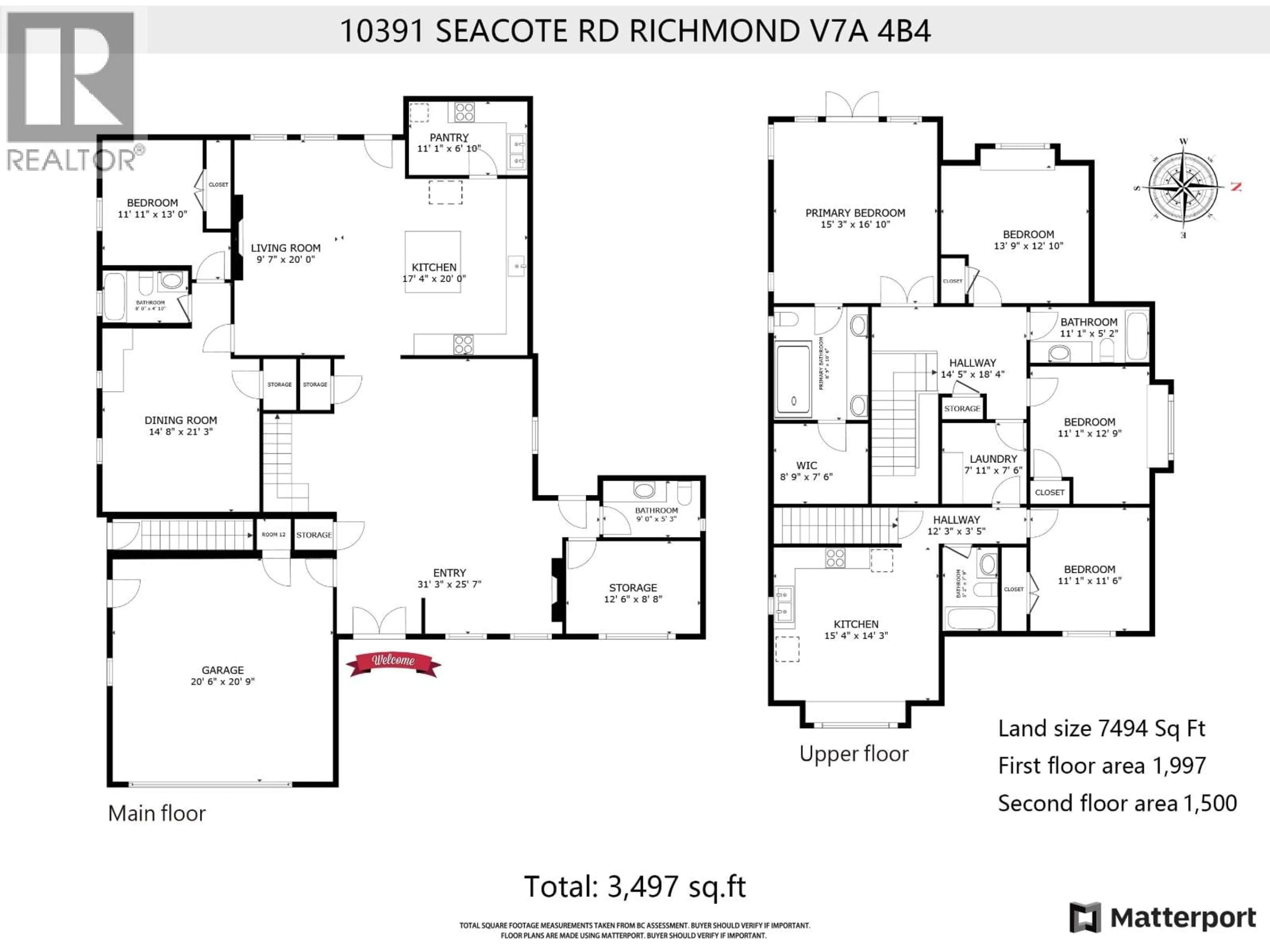 Floor plan for 10391 SEACOTE ROAD, Richmond British Columbia V7A4B4