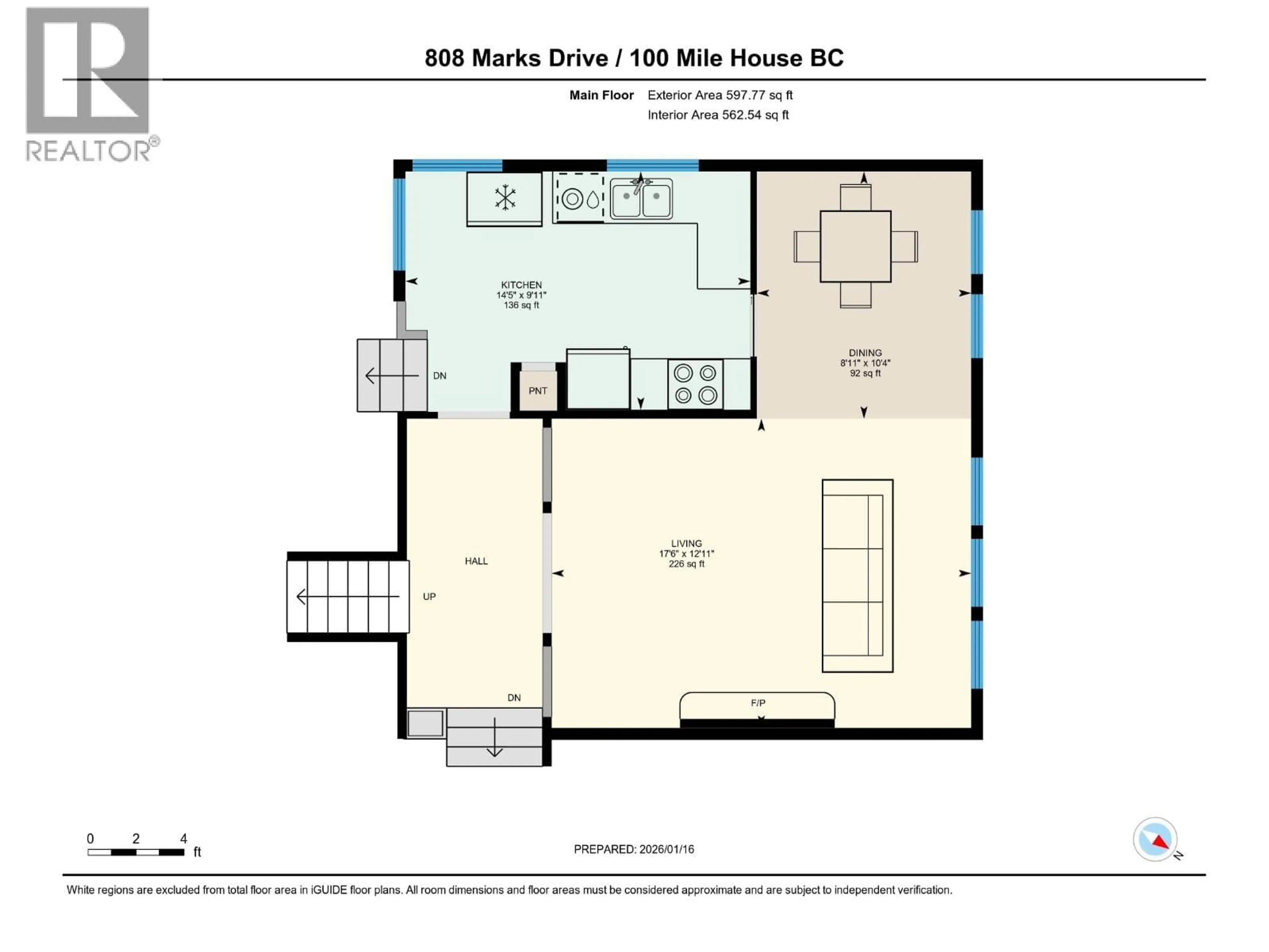 Floor plan for 808 MARKS DRIVE, 100 Mile House British Columbia V0K2E0