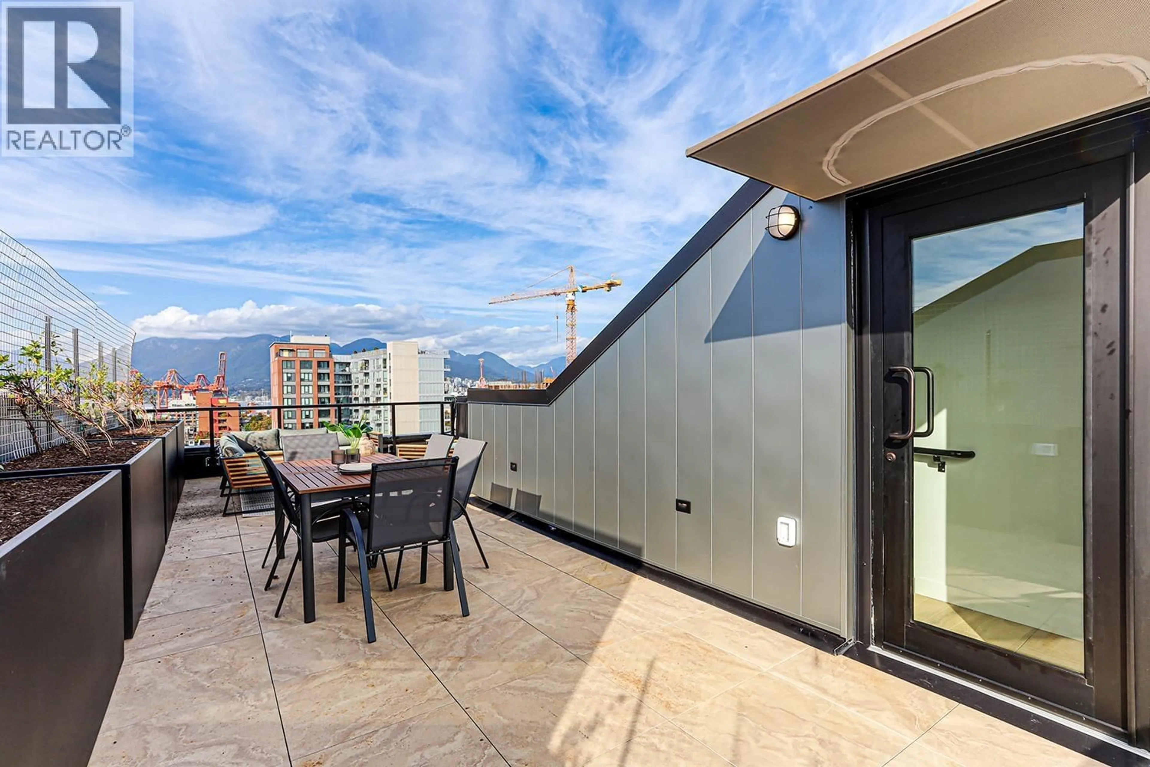 Patio, city buildings view from balcony for 903 - 239 KEEFER STREET, Vancouver British Columbia V6A1X6