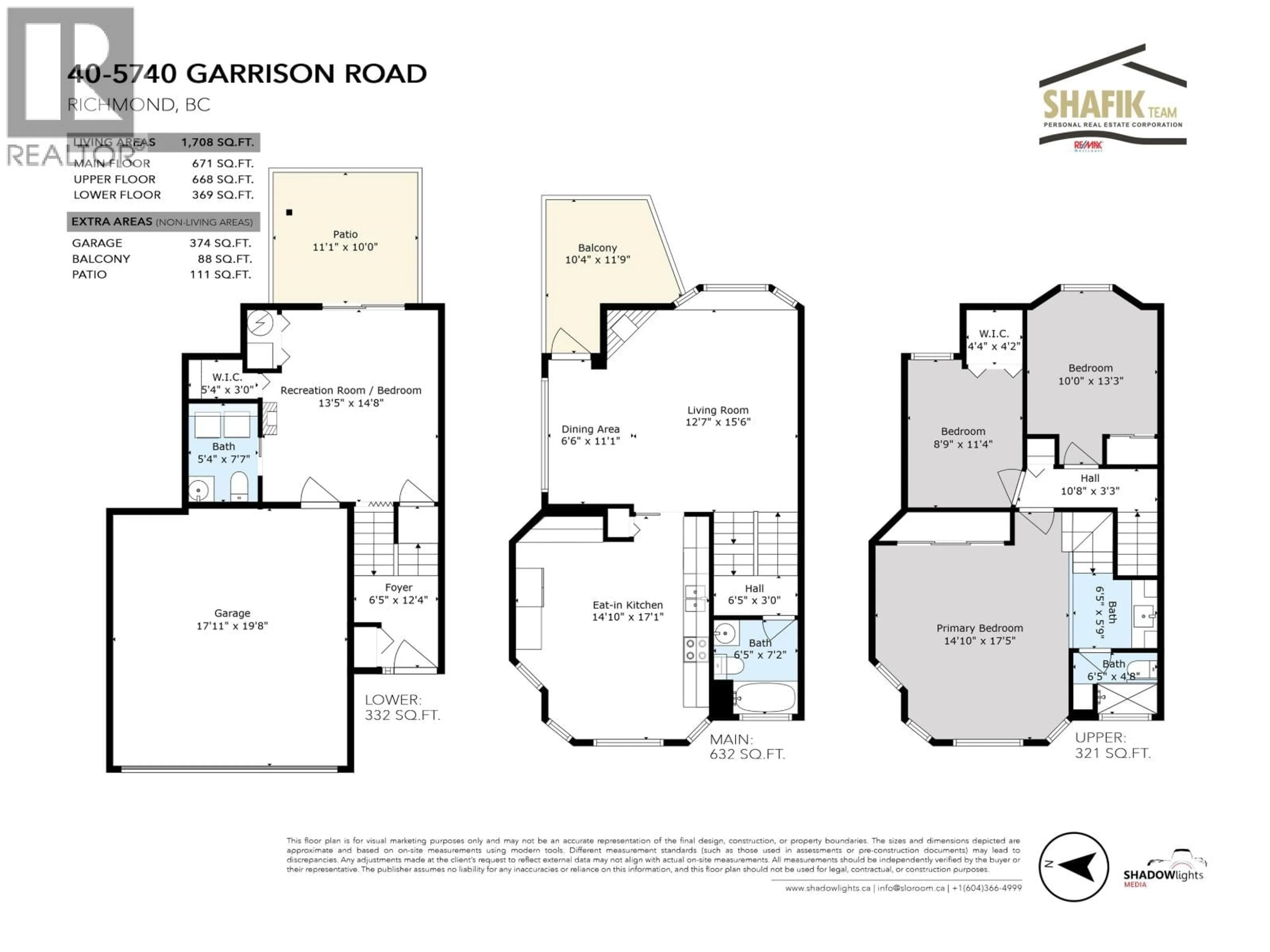 Floor plan for 40 - 5740 GARRISON ROAD, Richmond British Columbia V7C5E7
