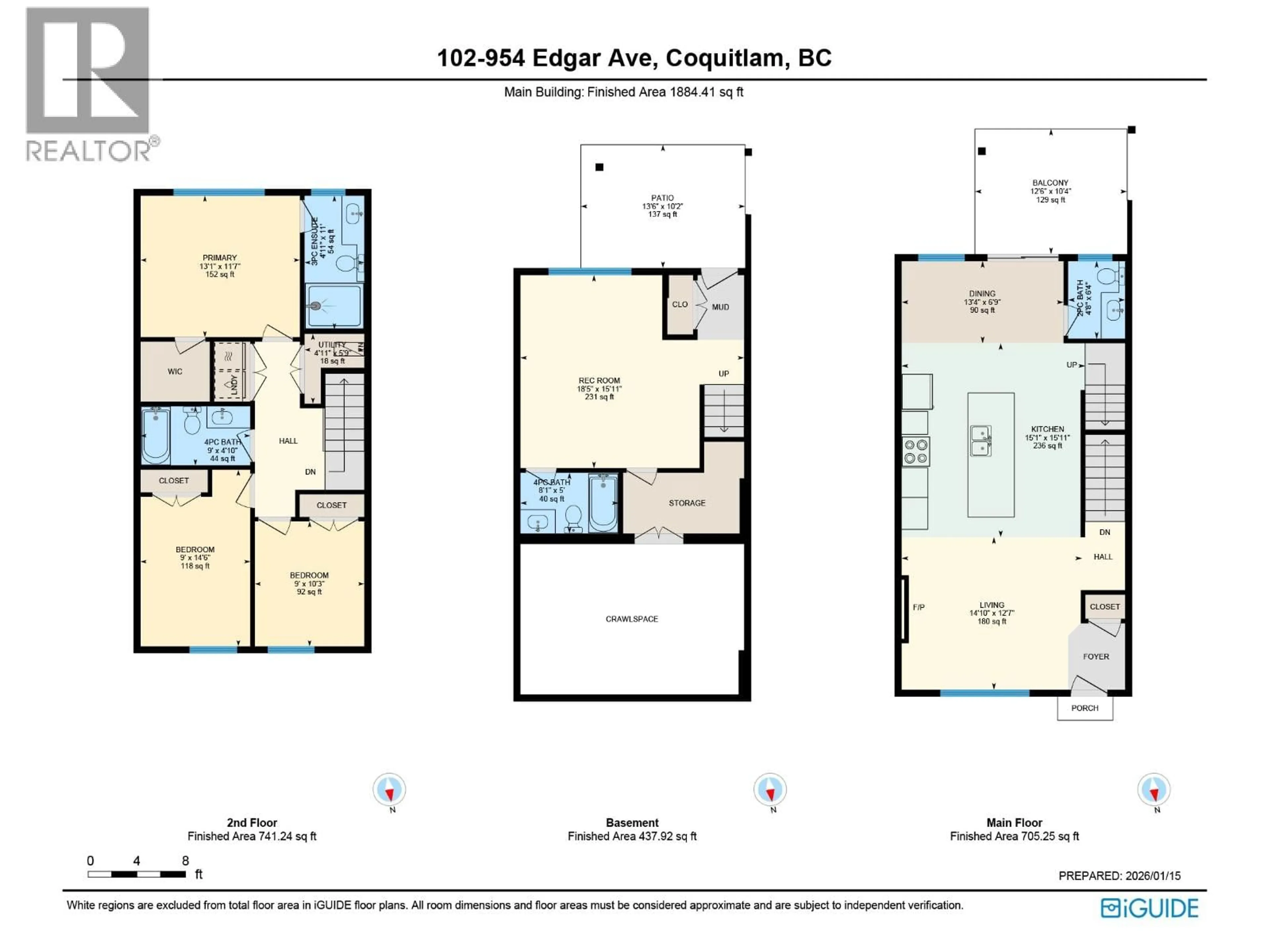 Floor plan for 102 - 954 EDGAR AVENUE, Coquitlam British Columbia V3K2J9