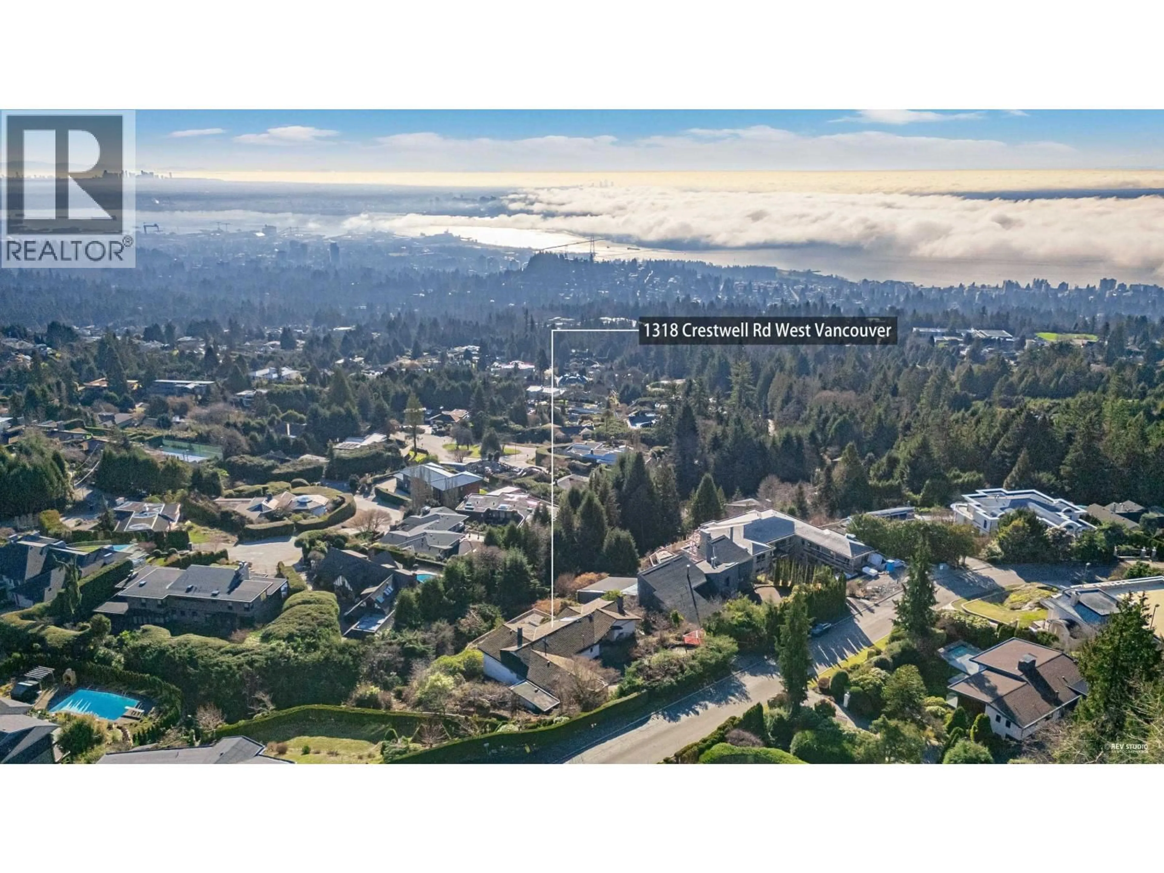 A pic from outside/outdoor area/front of a property/back of a property/a pic from drone, mountain view for 1318 CRESTWELL ROAD, West Vancouver British Columbia V7S2P2