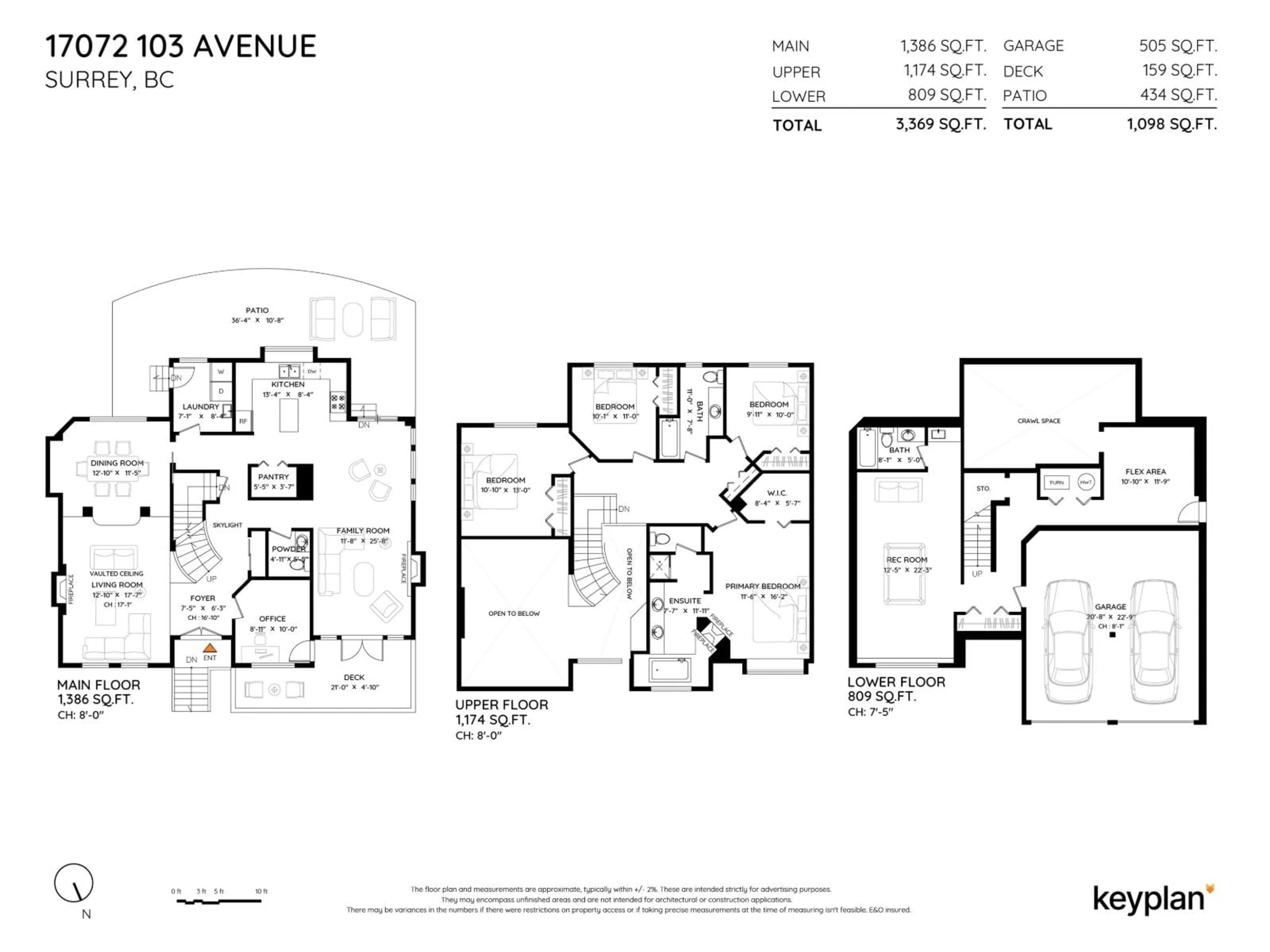 Floor plan for 17072 103 AVENUE, Surrey British Columbia V4N3K9