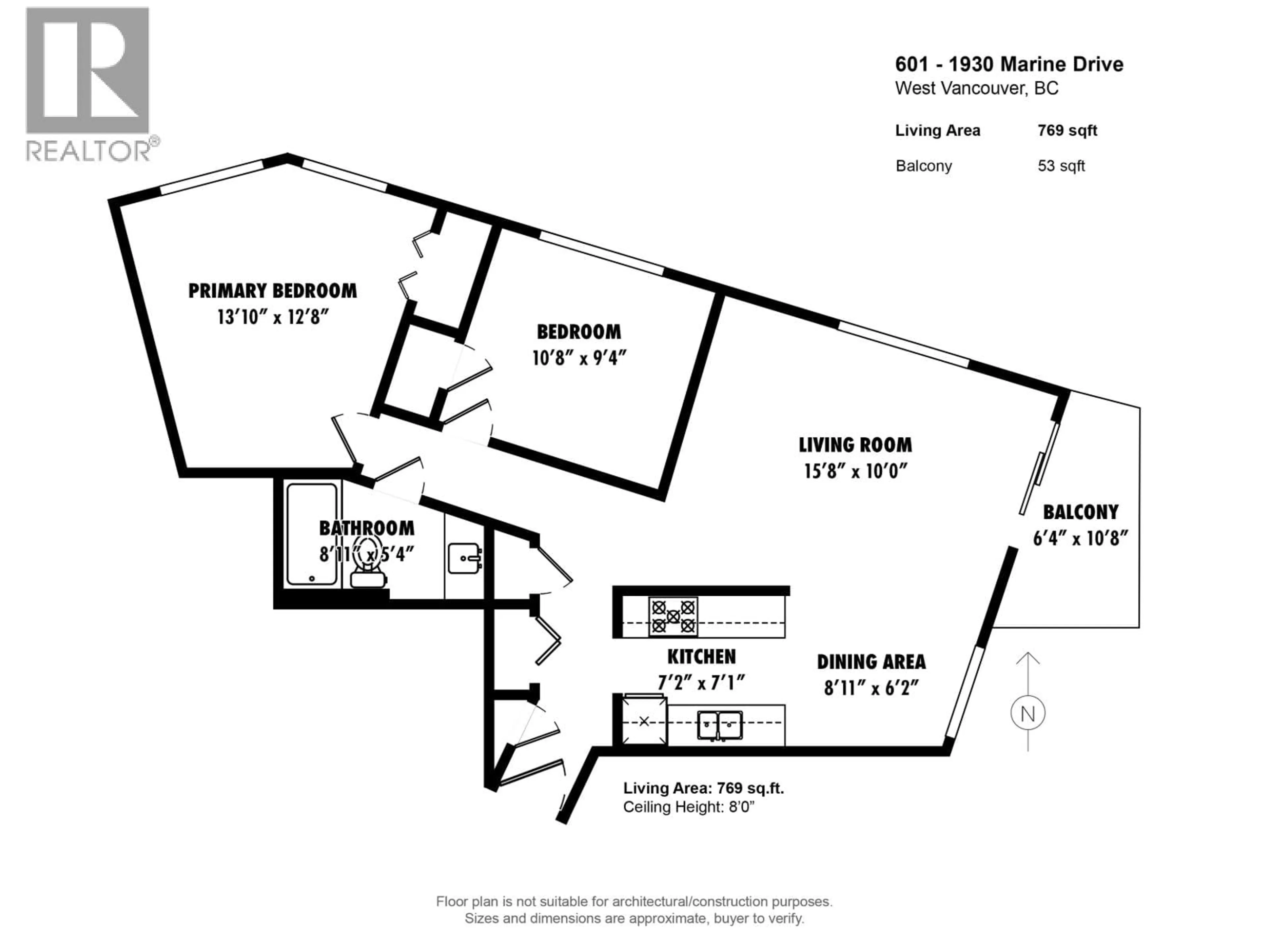 Floor plan for 601 - 1930 MARINE DRIVE, West Vancouver British Columbia V7V1J8