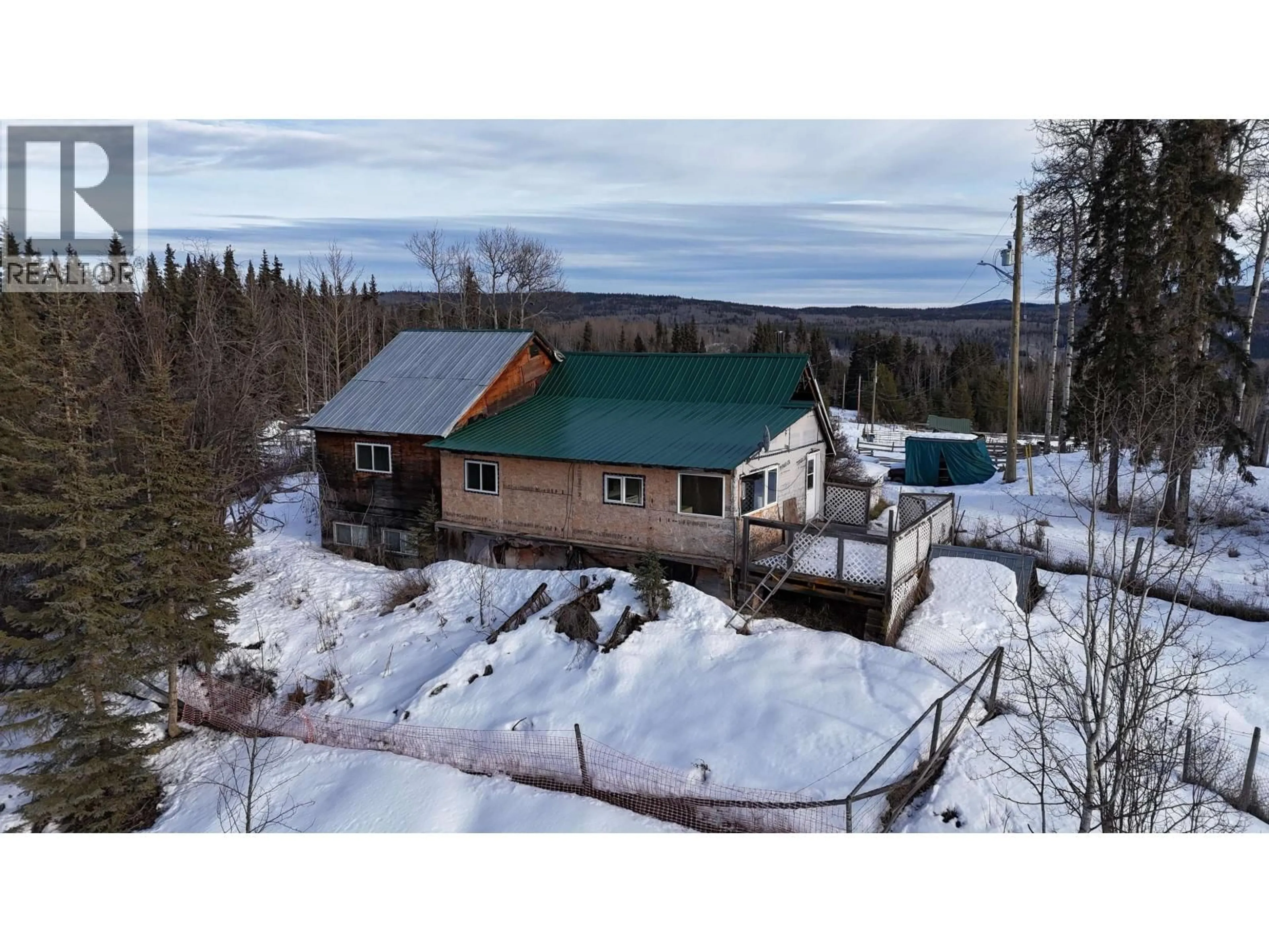 A pic from outside/outdoor area/front of a property/back of a property/a pic from drone, mountain view for 9077 FORSYTH ROAD, Topley British Columbia V0J1Z2