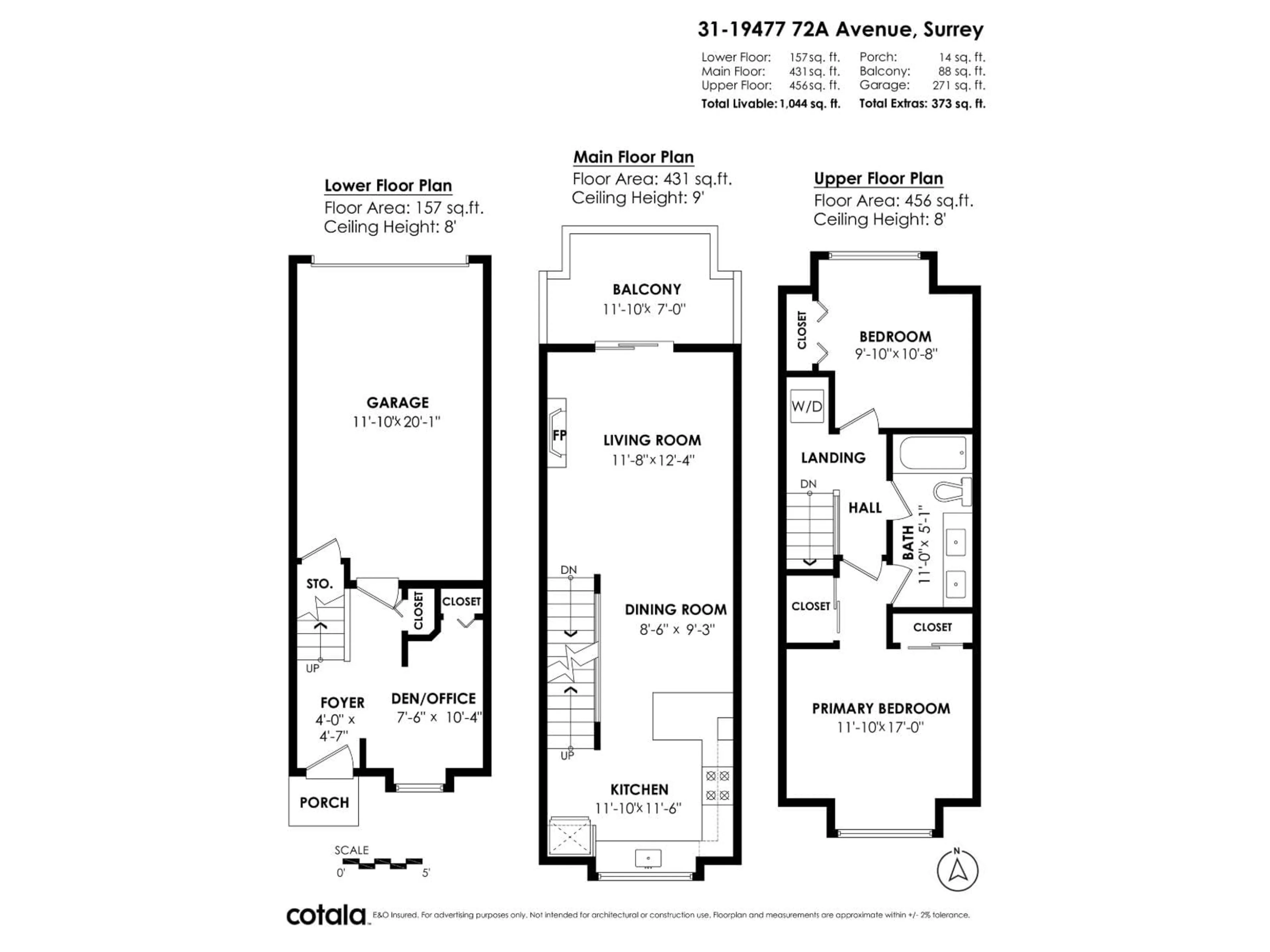Floor plan for 31 - 19477 72A AVENUE, Surrey British Columbia V4N6M2