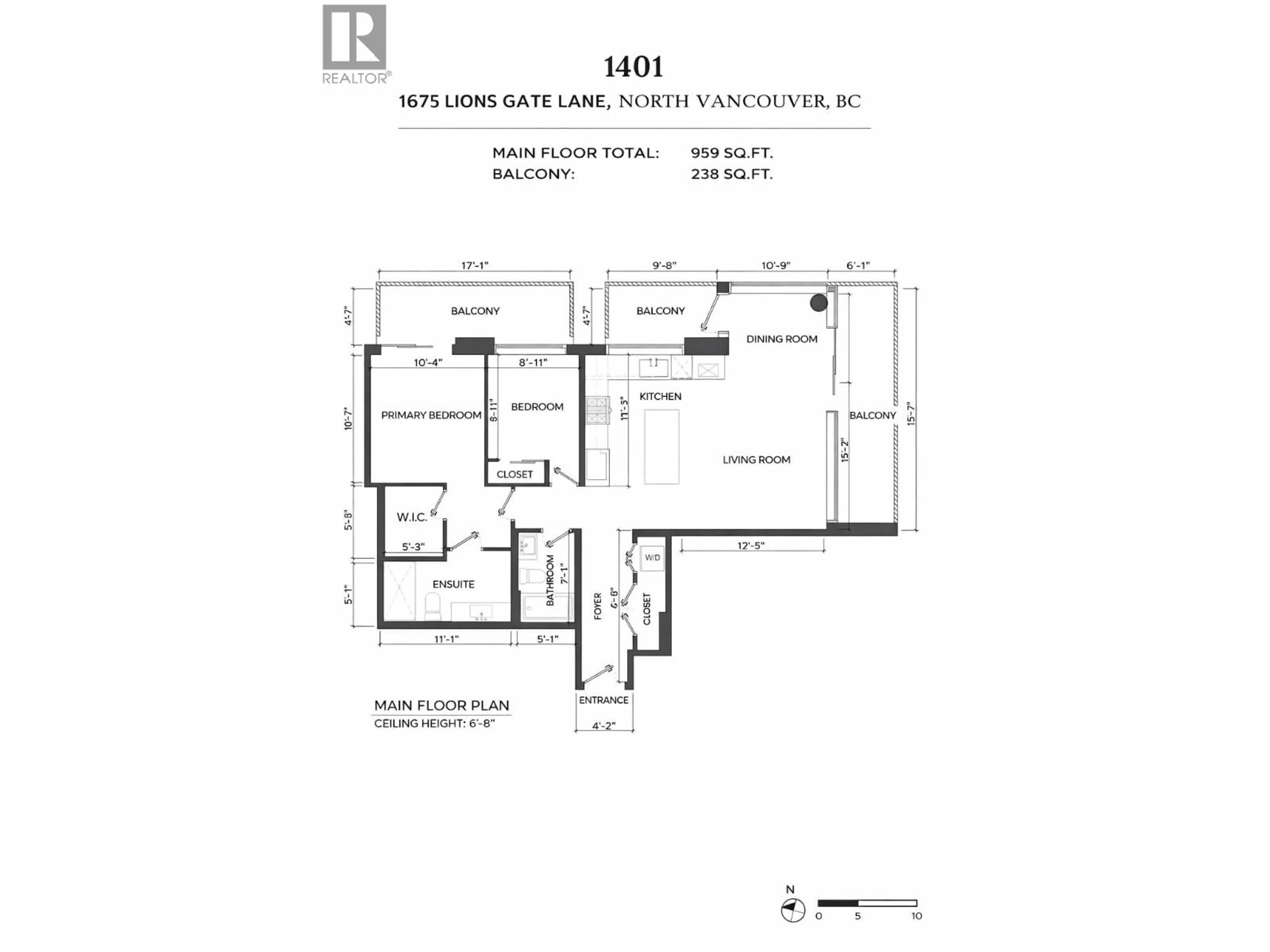 Floor plan for 1401 - 1675 LIONS GATE LANE, North Vancouver British Columbia V7P0E3