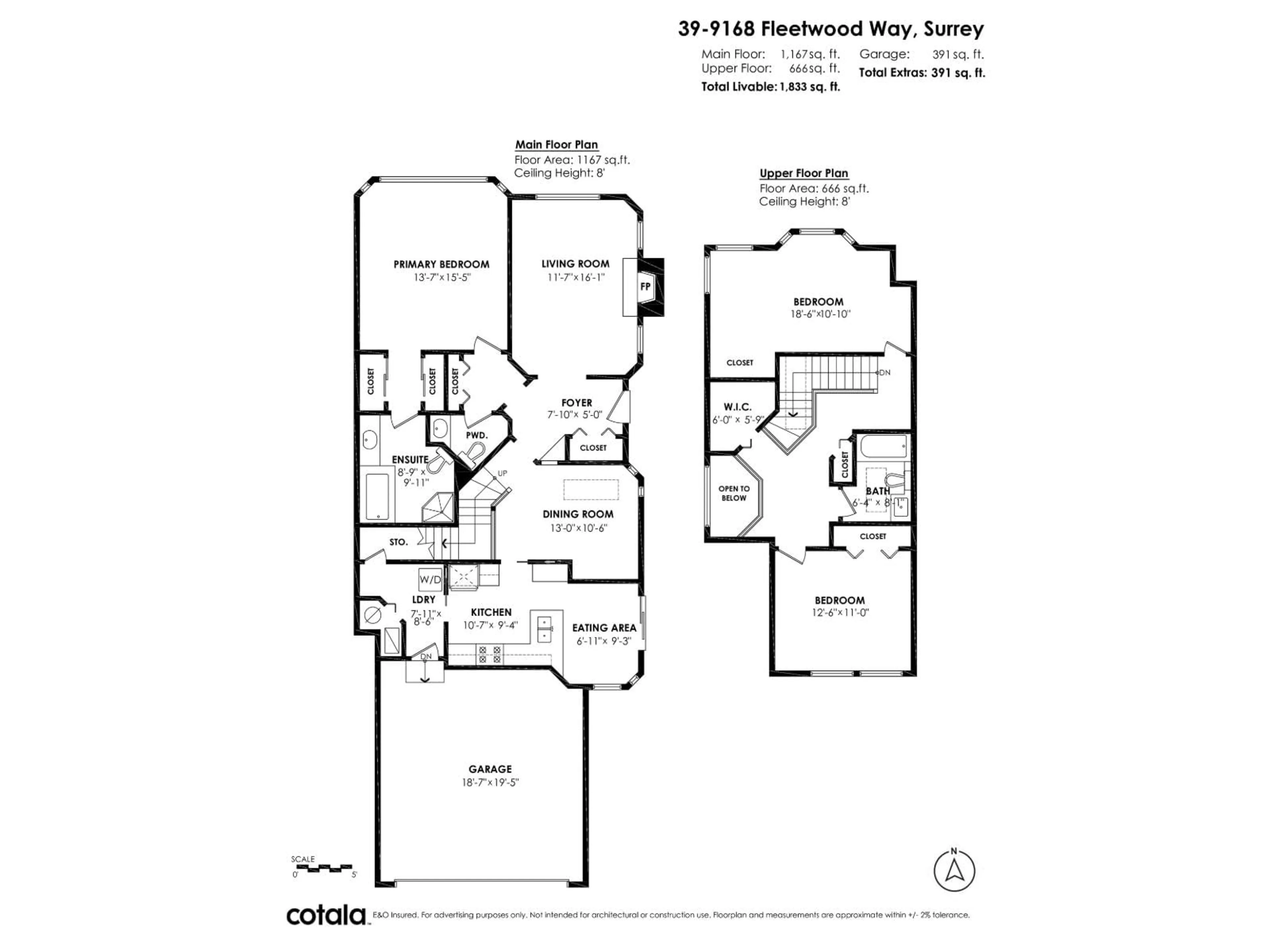 Floor plan for 39 - 9168 FLEETWOOD WAY, Surrey British Columbia V3R0P1