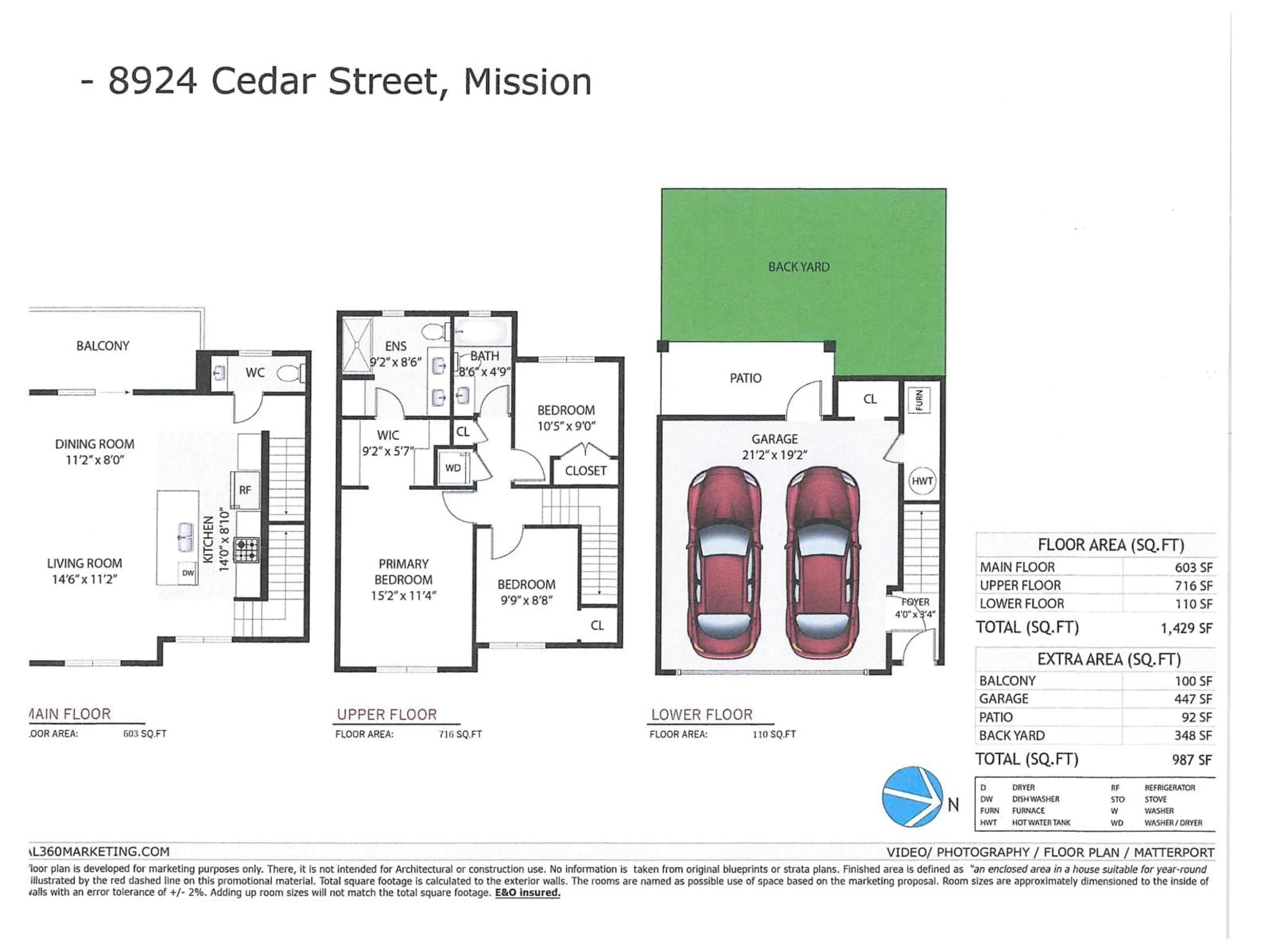 Floor plan for 8 - 8924 CEDAR STREET, Mission British Columbia V4S0G4
