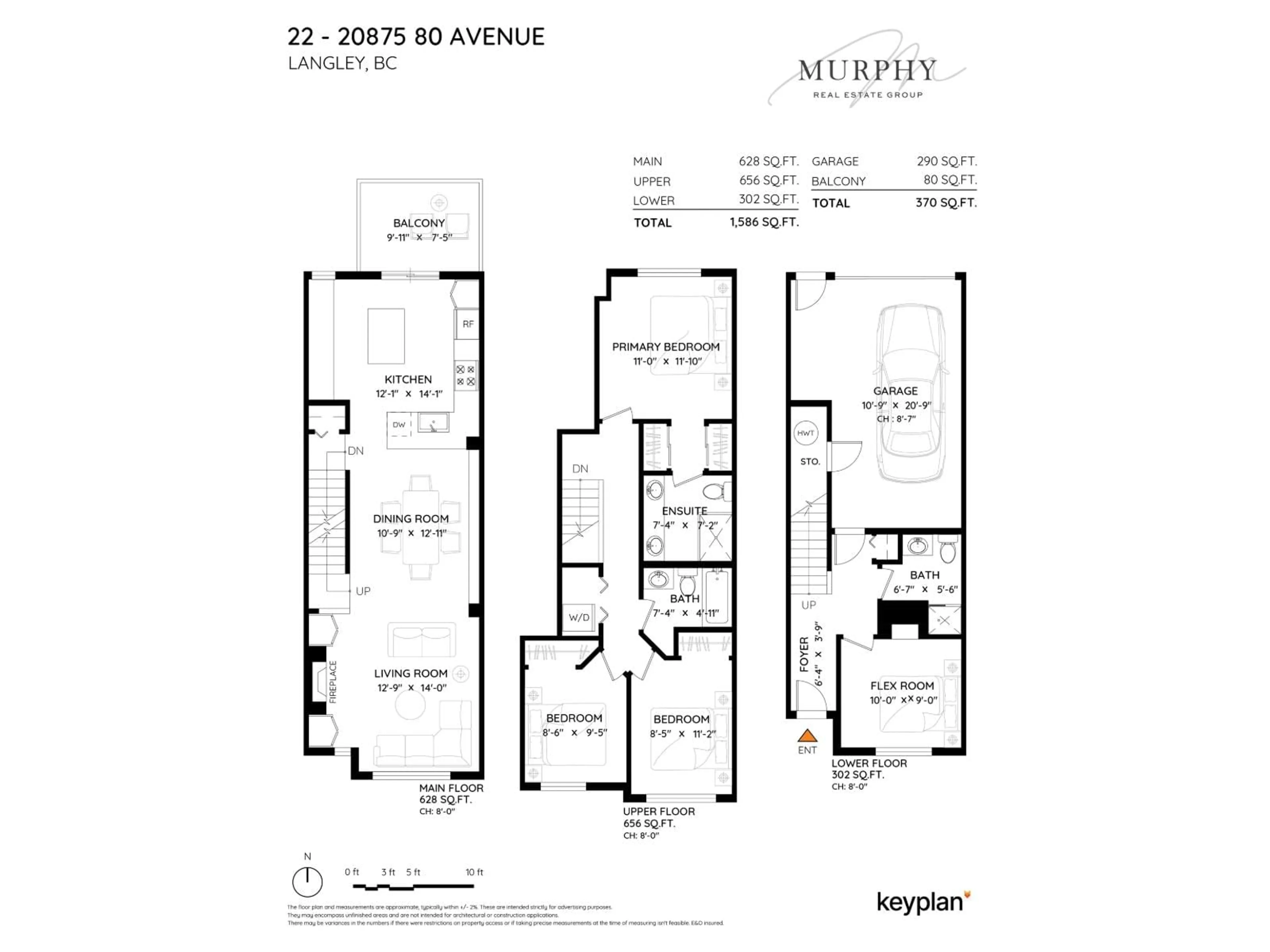 Floor plan for 22 - 20875 80 AVENUE, Langley British Columbia V2Y0B2