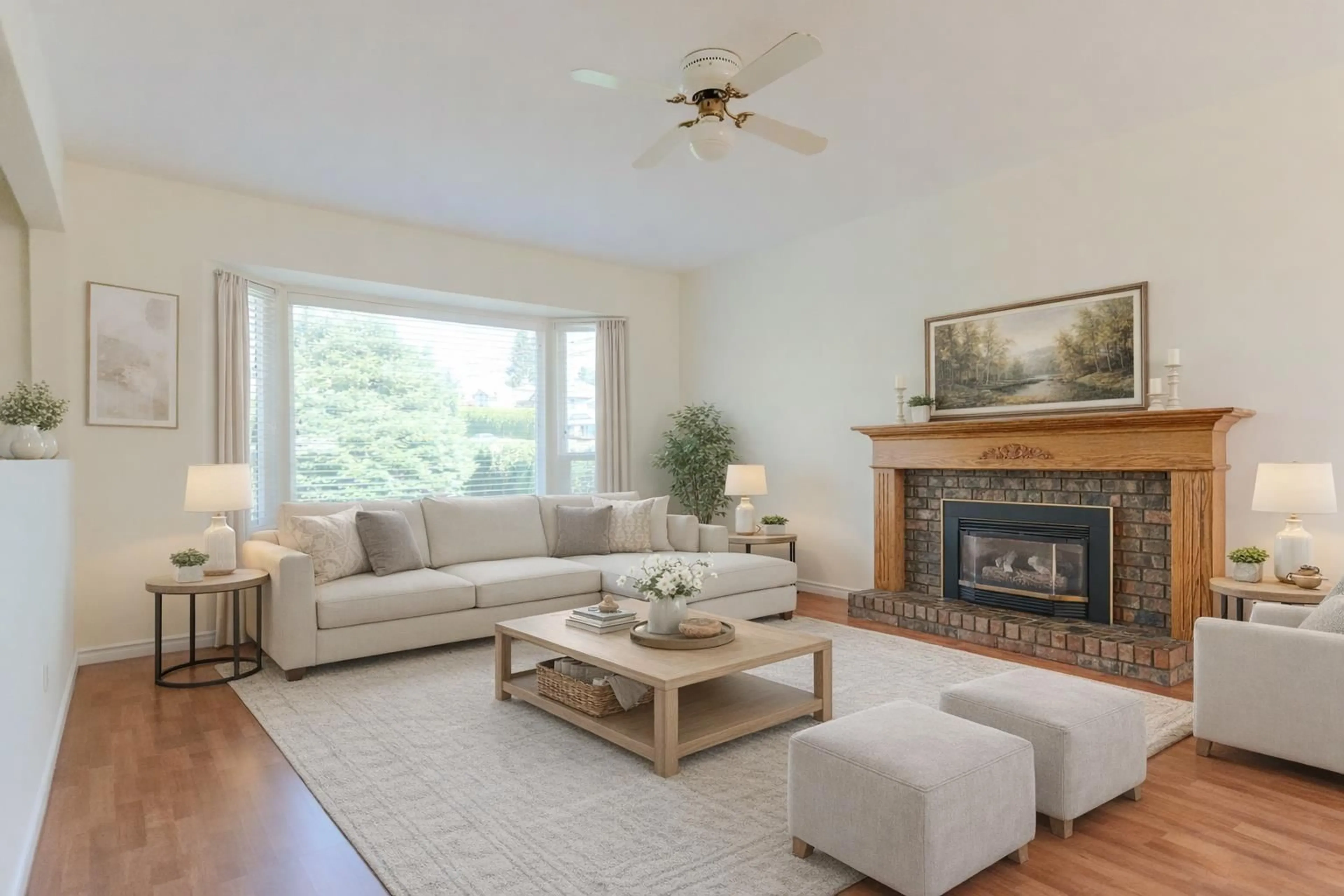 Living room with furniture, wood/laminate floor for 18382 56B AVENUE, Surrey British Columbia V3S6G8