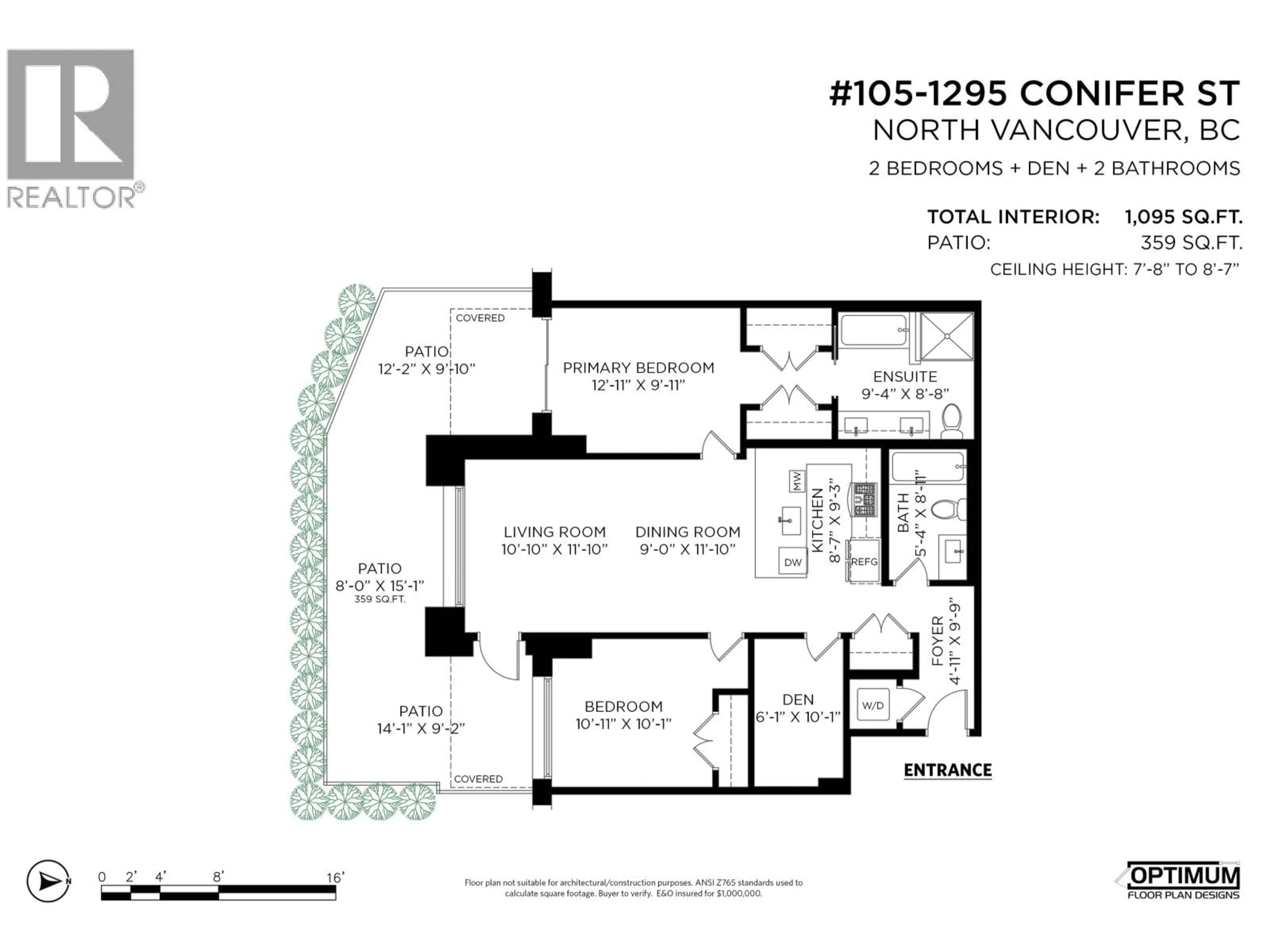 Floor plan for 105 - 1295 CONIFER STREET, North Vancouver British Columbia V7J0B4