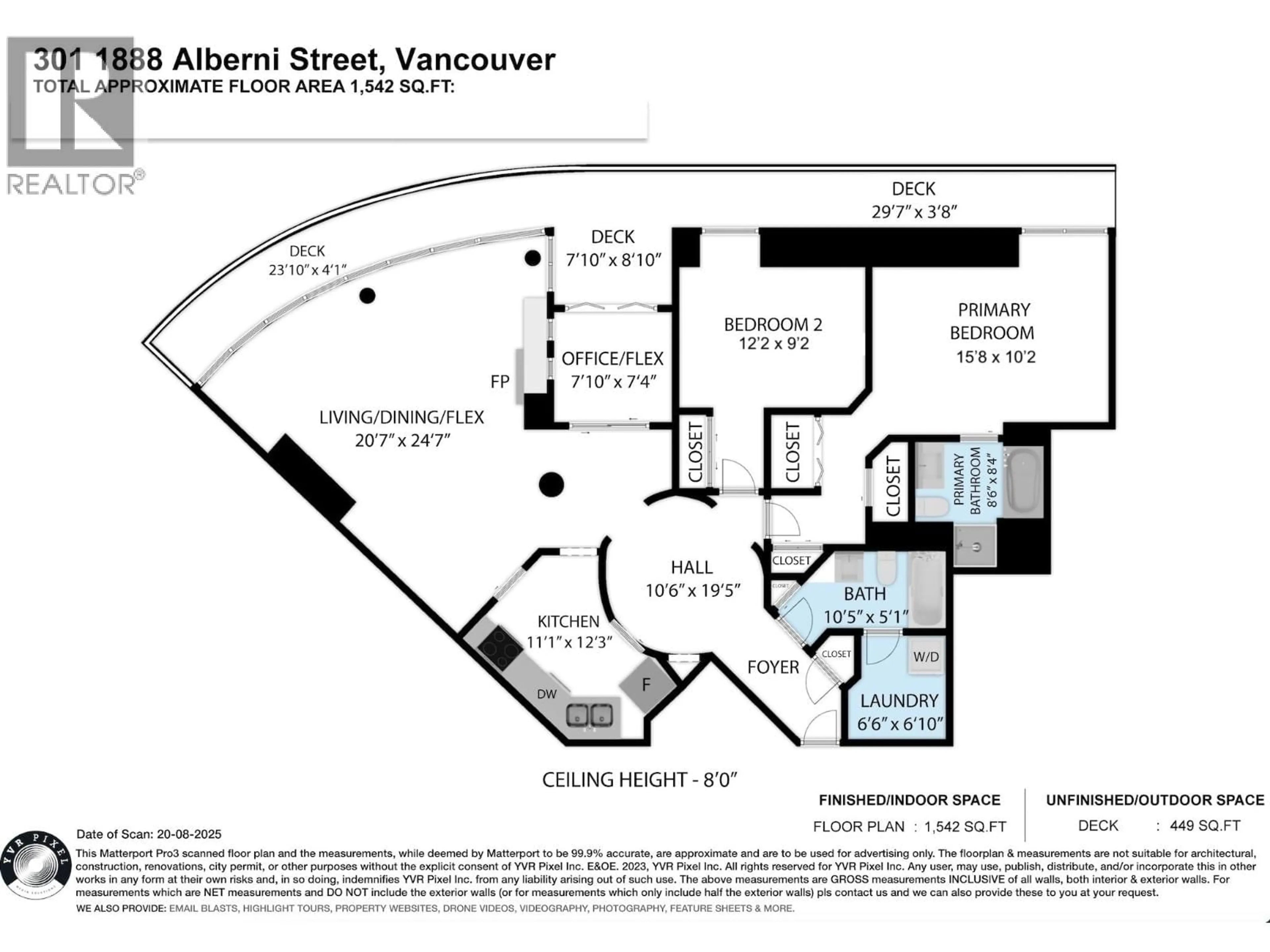 Floor plan for 301 - 1888 ALBERNI STREET, Vancouver British Columbia V6G1B3