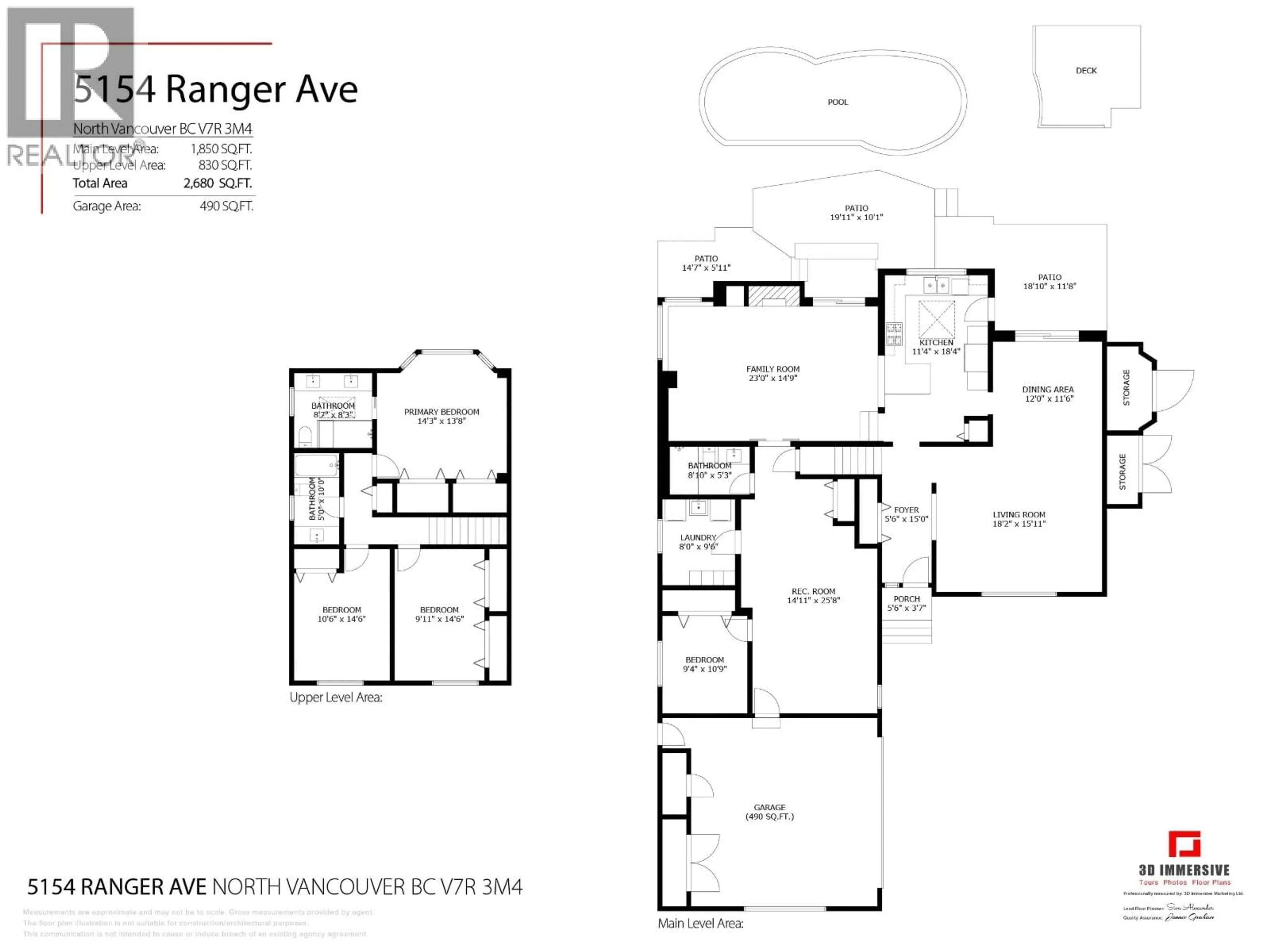 Floor plan for 5154 RANGER AVENUE, North Vancouver British Columbia V7R3M4