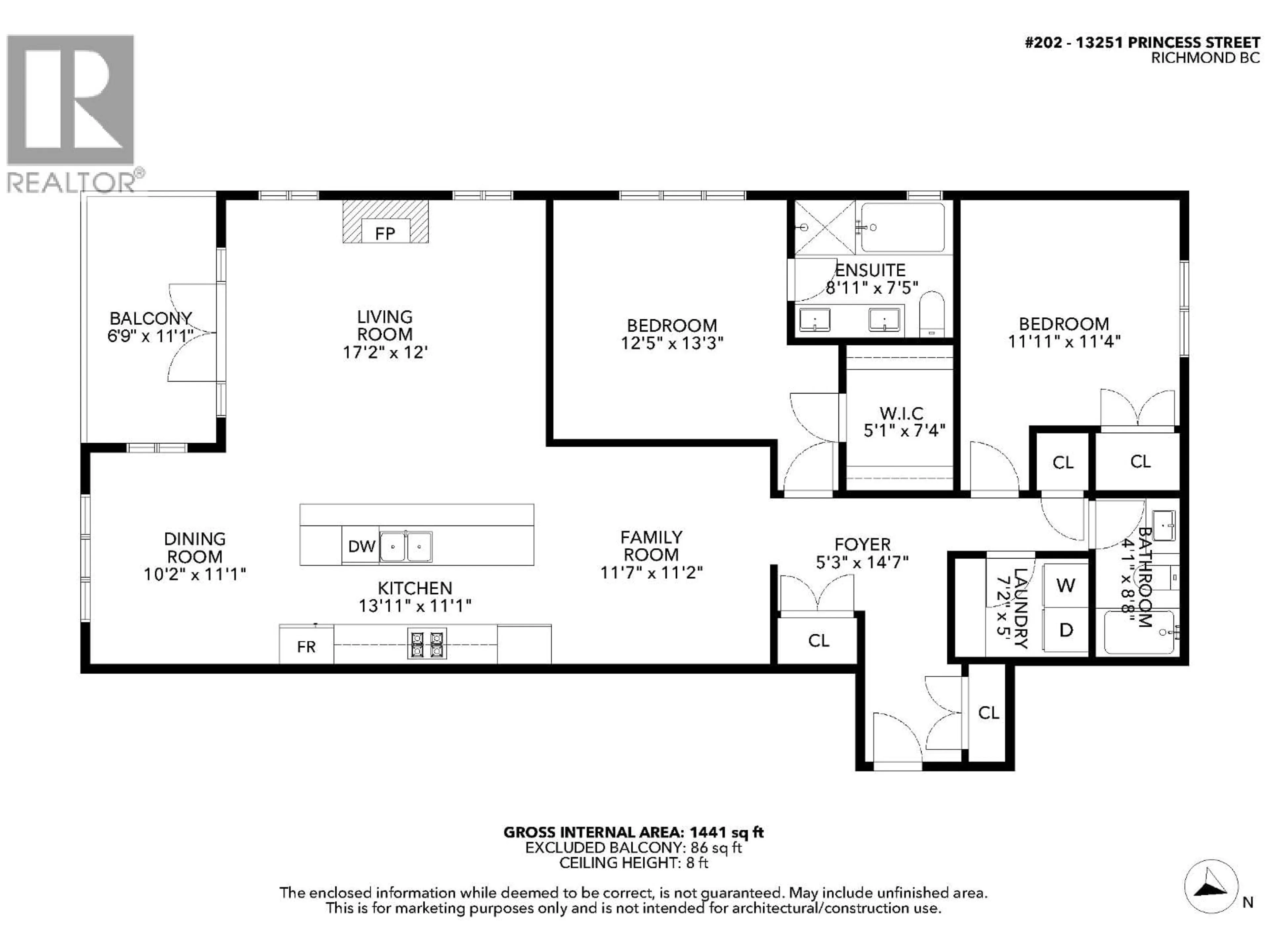 Floor plan for 202 - 13251 PRINCESS STREET, Richmond British Columbia V7E3S1