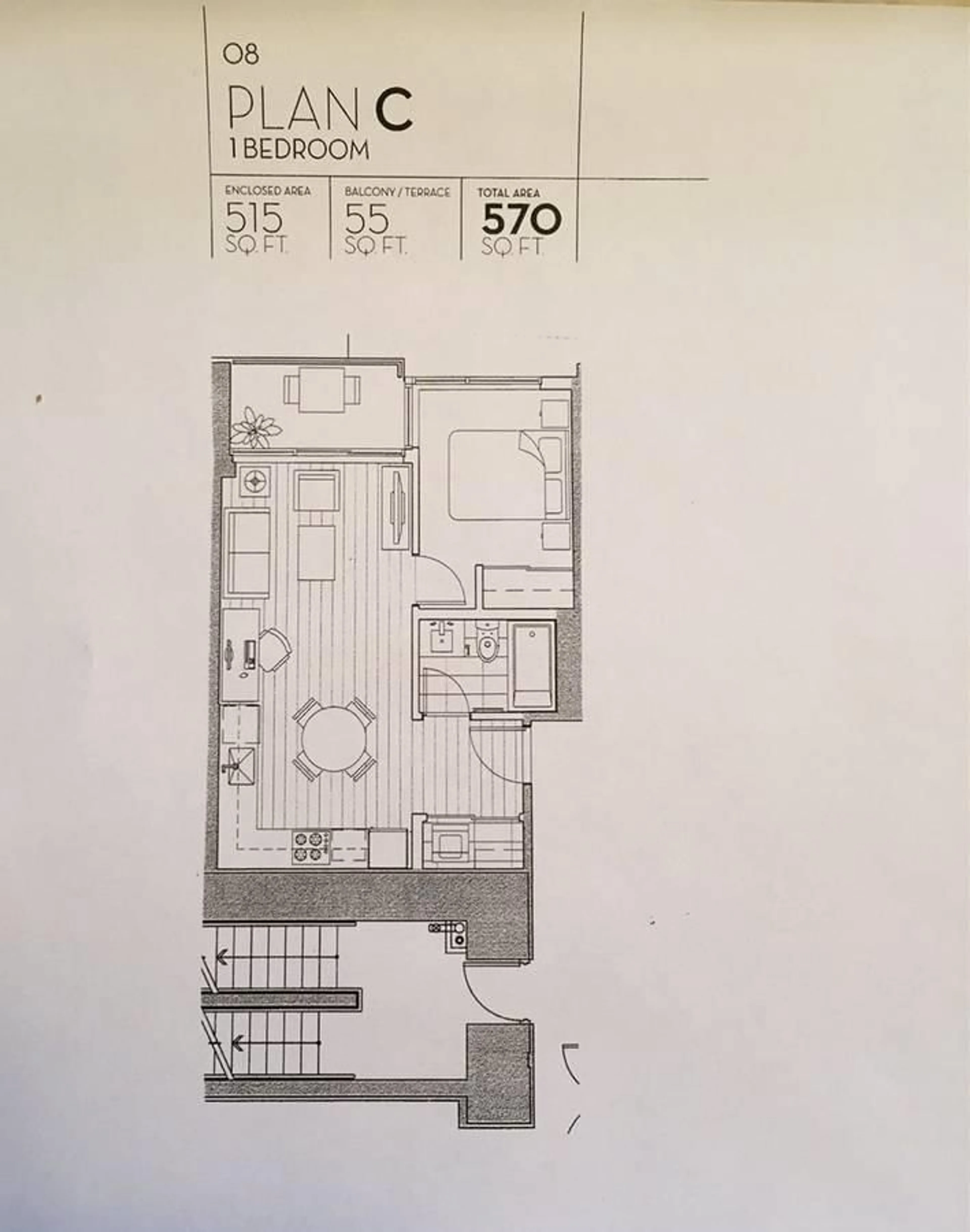 Floor plan for 3608 - 13750 100 AVENUE, Surrey British Columbia V3T0L3
