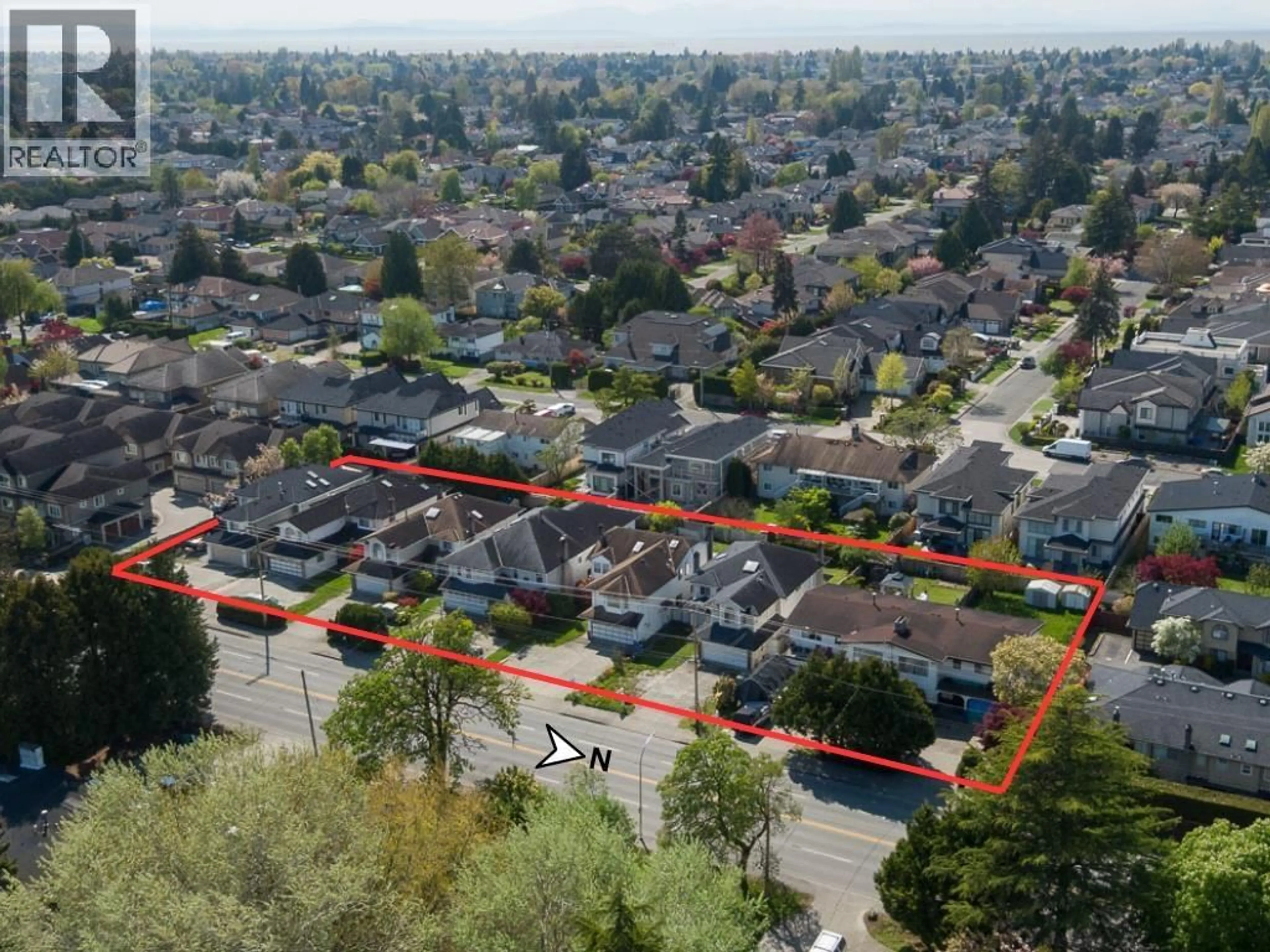 A pic from outside/outdoor area/front of a property/back of a property/a pic from drone, street for 7431 NO. 2 ROAD, Richmond British Columbia V7C3L7