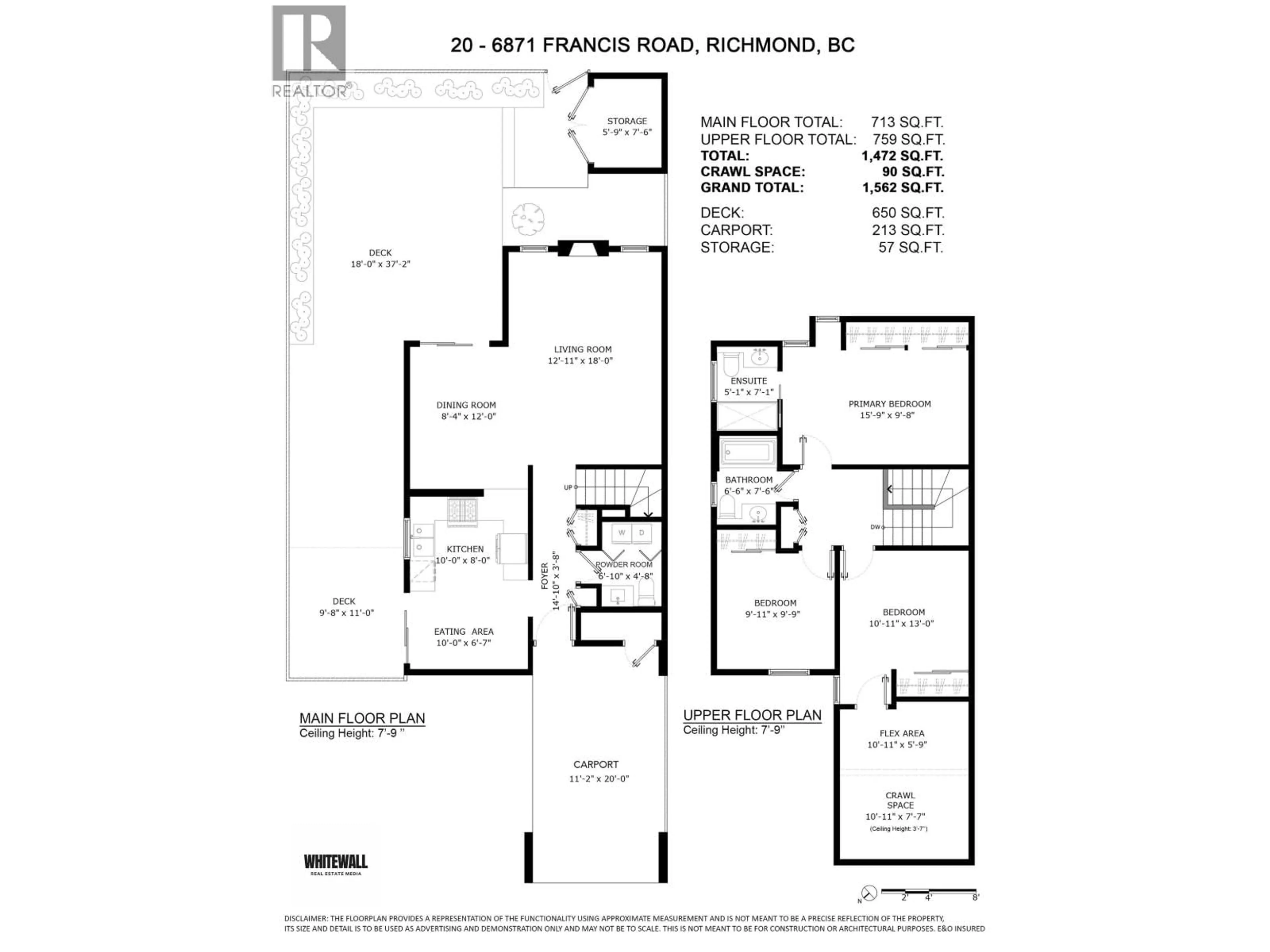 Floor plan for 20 - 6871 FRANCIS ROAD, Richmond British Columbia V7C4S9