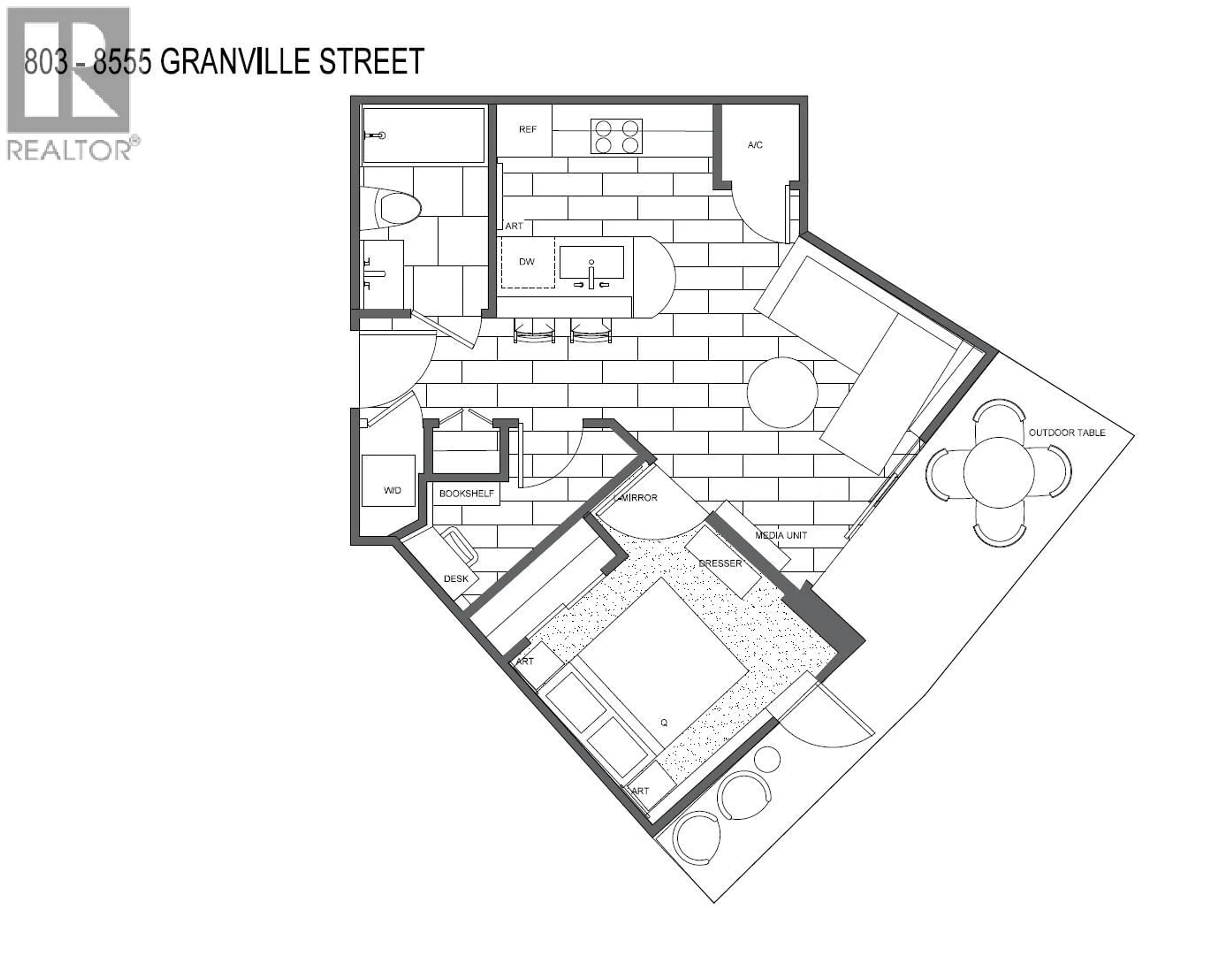 Floor plan for 803 - 8555 GRANVILLE STREET, Vancouver British Columbia V6P0C3