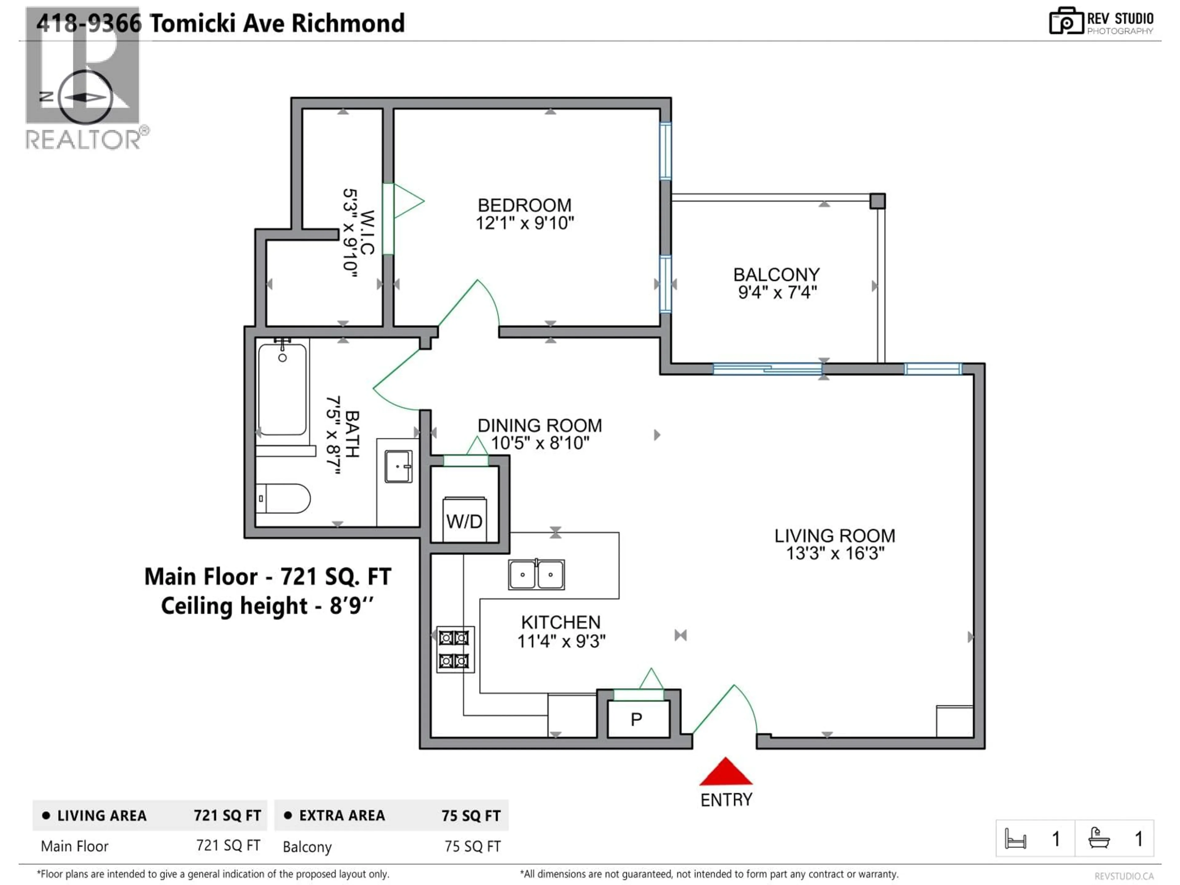 Floor plan for 418 - 9366 TOMICKI AVENUE, Richmond British Columbia V6X0N9