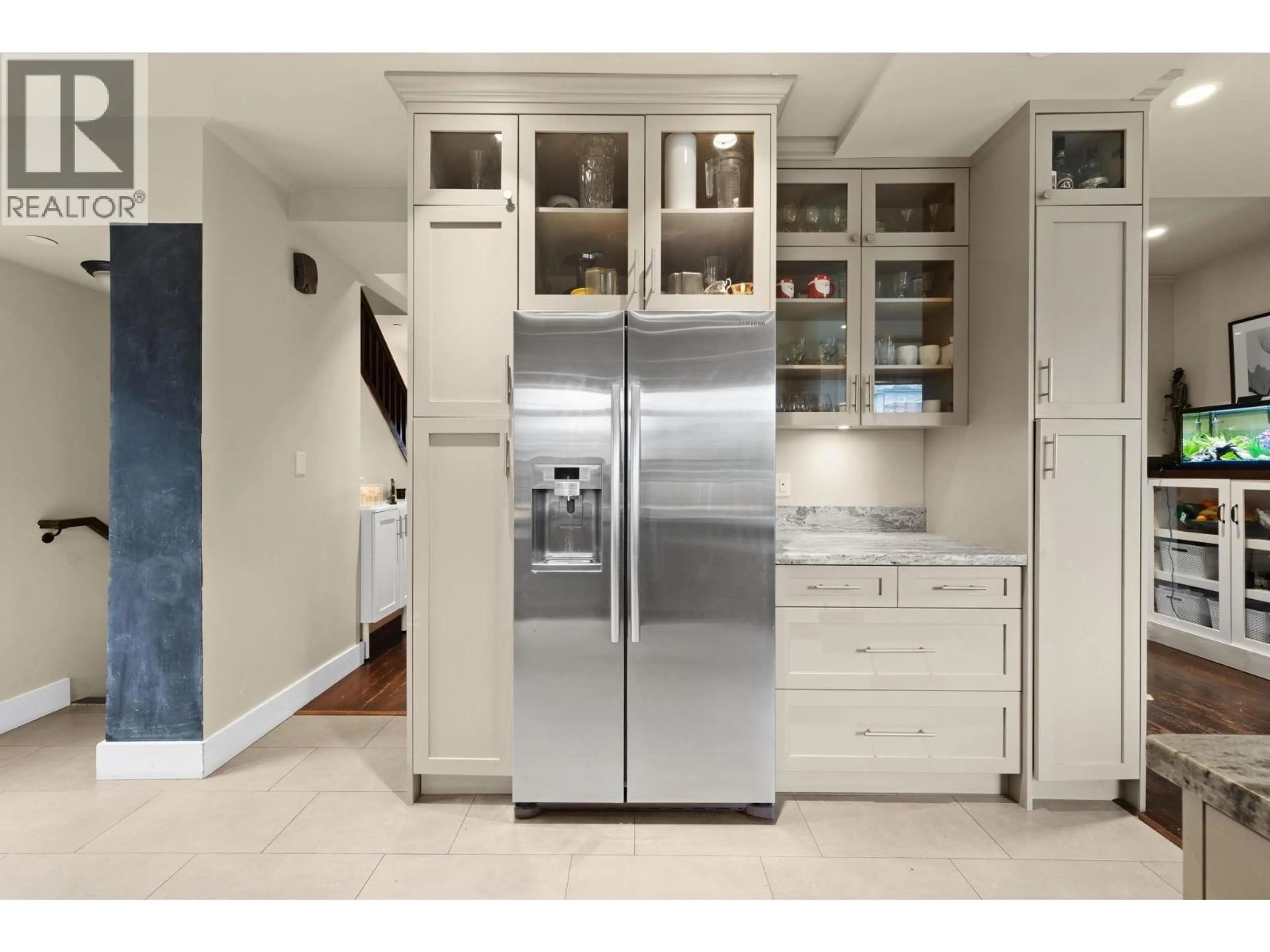 Contemporary kitchen, ceramic/tile floor for 2576 OXFORD STREET, Vancouver British Columbia V5K1N1