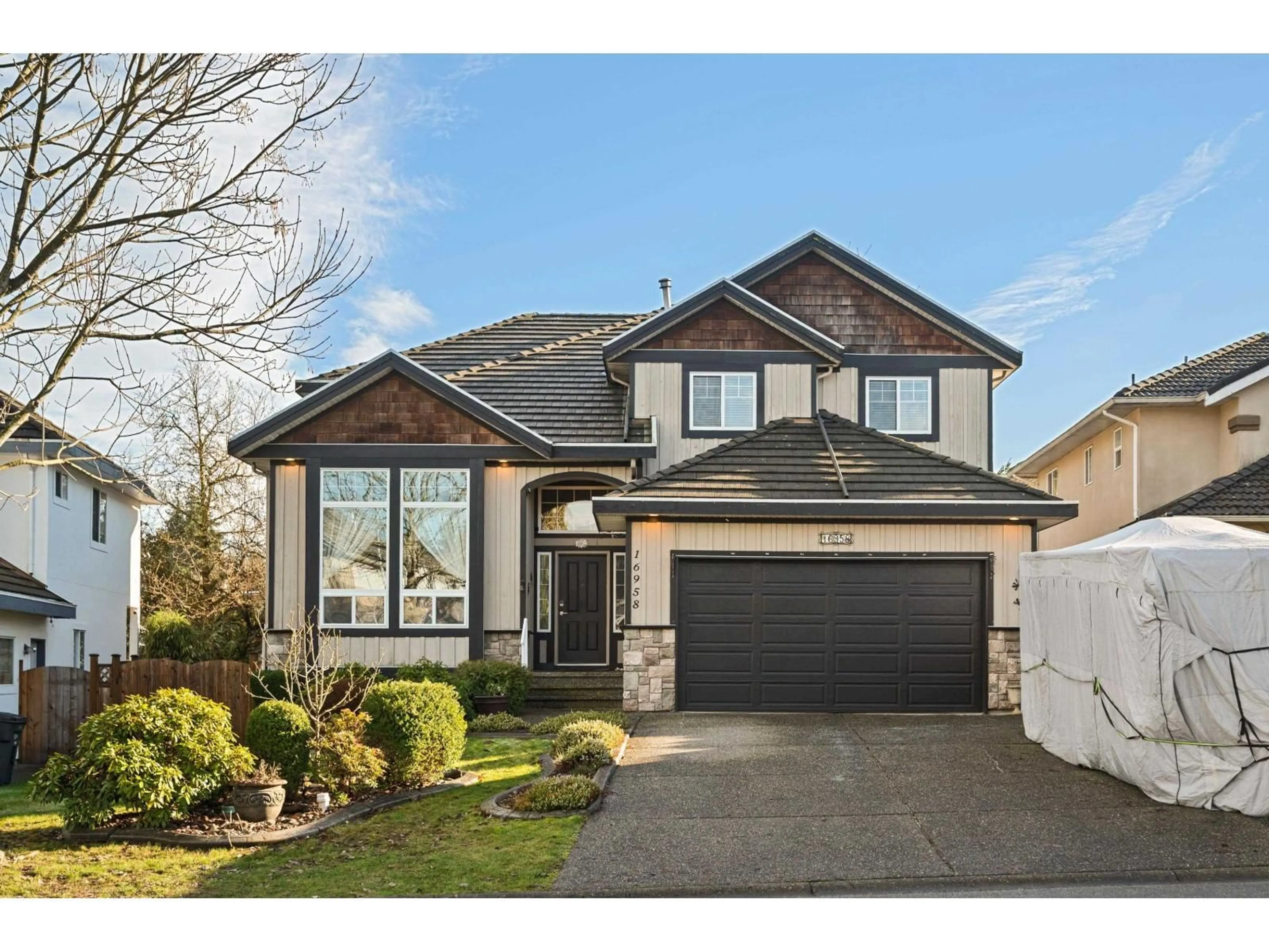 Home with vinyl exterior material, street for 16958 80A AVENUE, Surrey British Columbia V4N4Y7