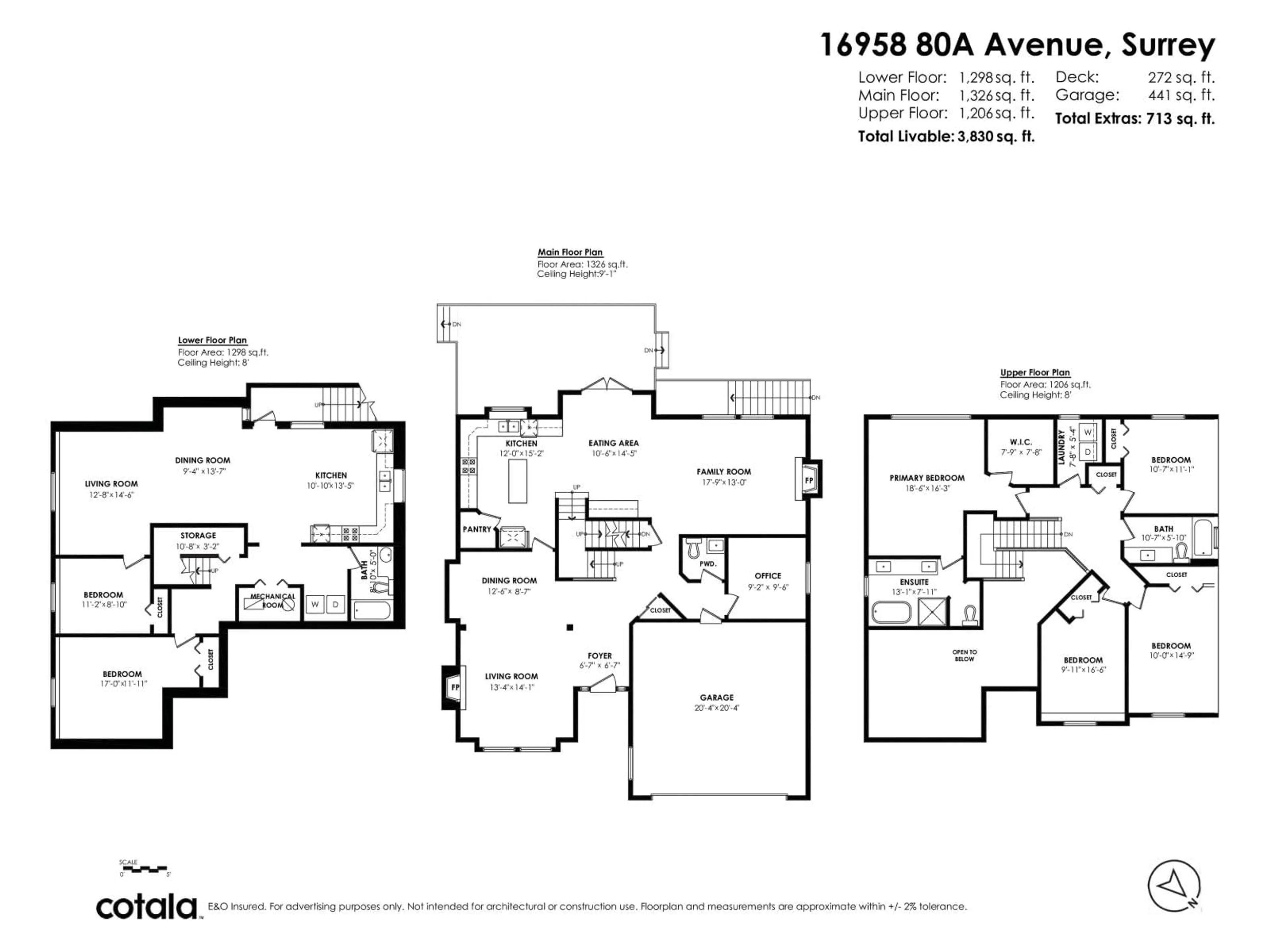 Floor plan for 16958 80A AVENUE, Surrey British Columbia V4N4Y7