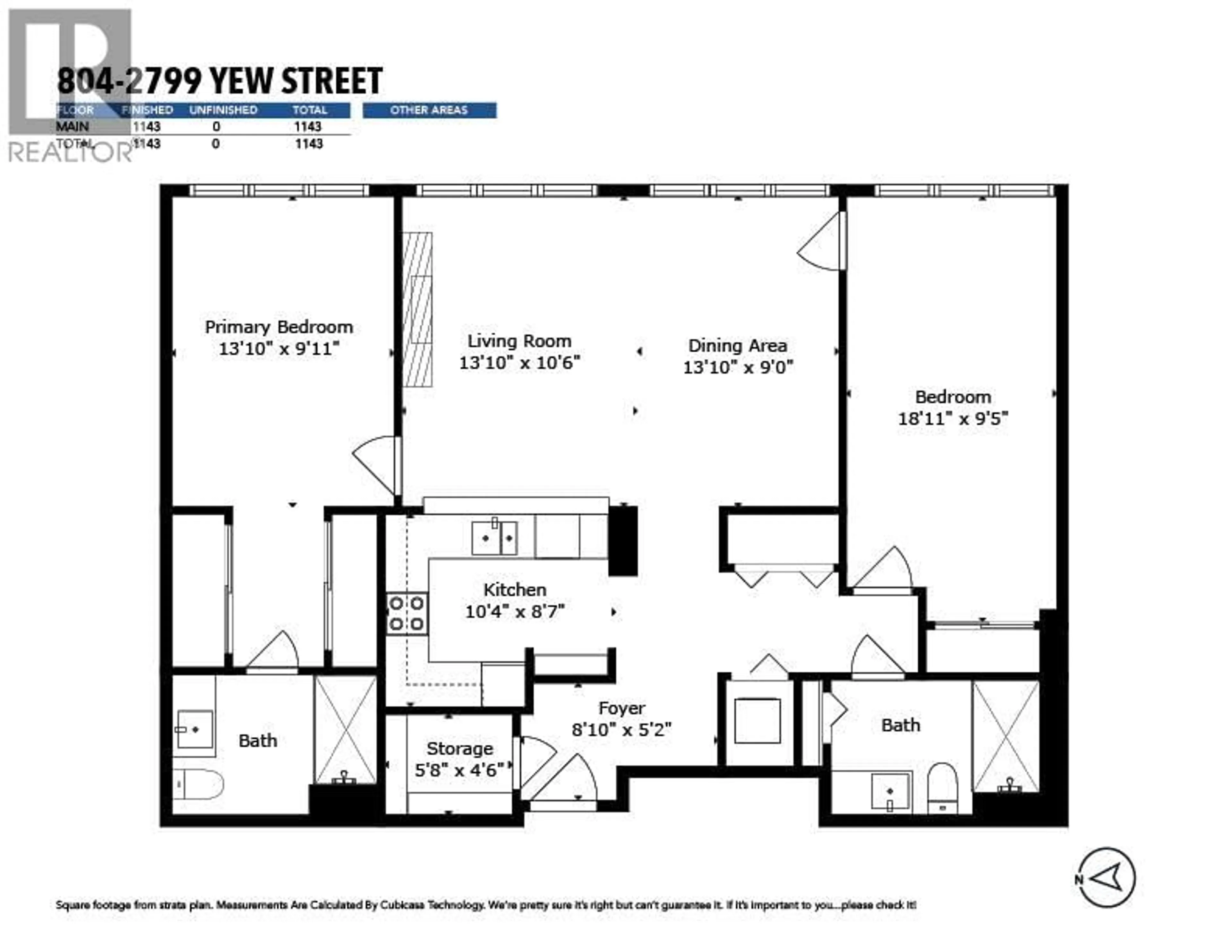 Floor plan for 804 - 2799 YEW STREET, Vancouver British Columbia V6K4W2