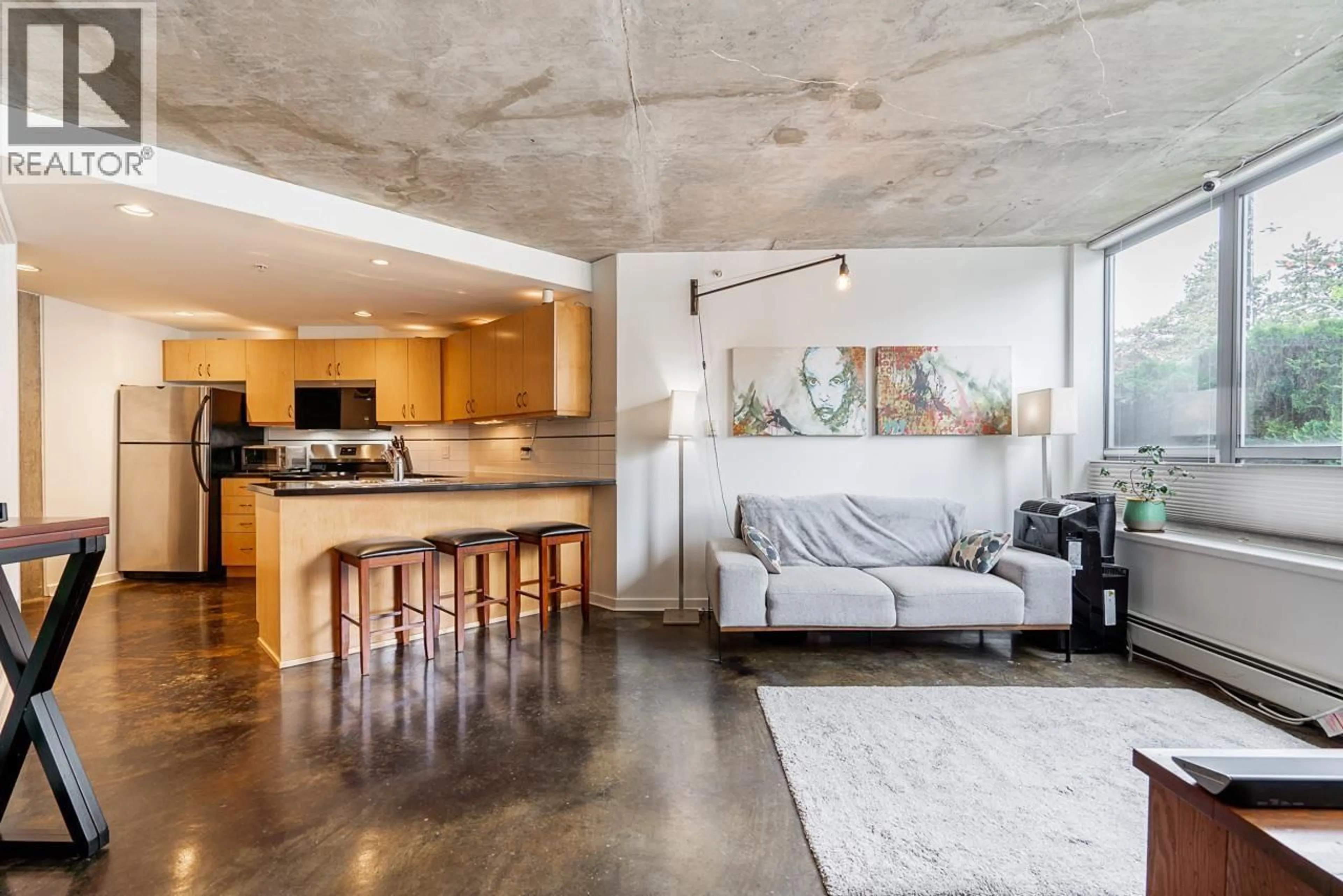 Open concept kitchen, cement floor for 917 STATION STREET, Vancouver British Columbia V6A4J8