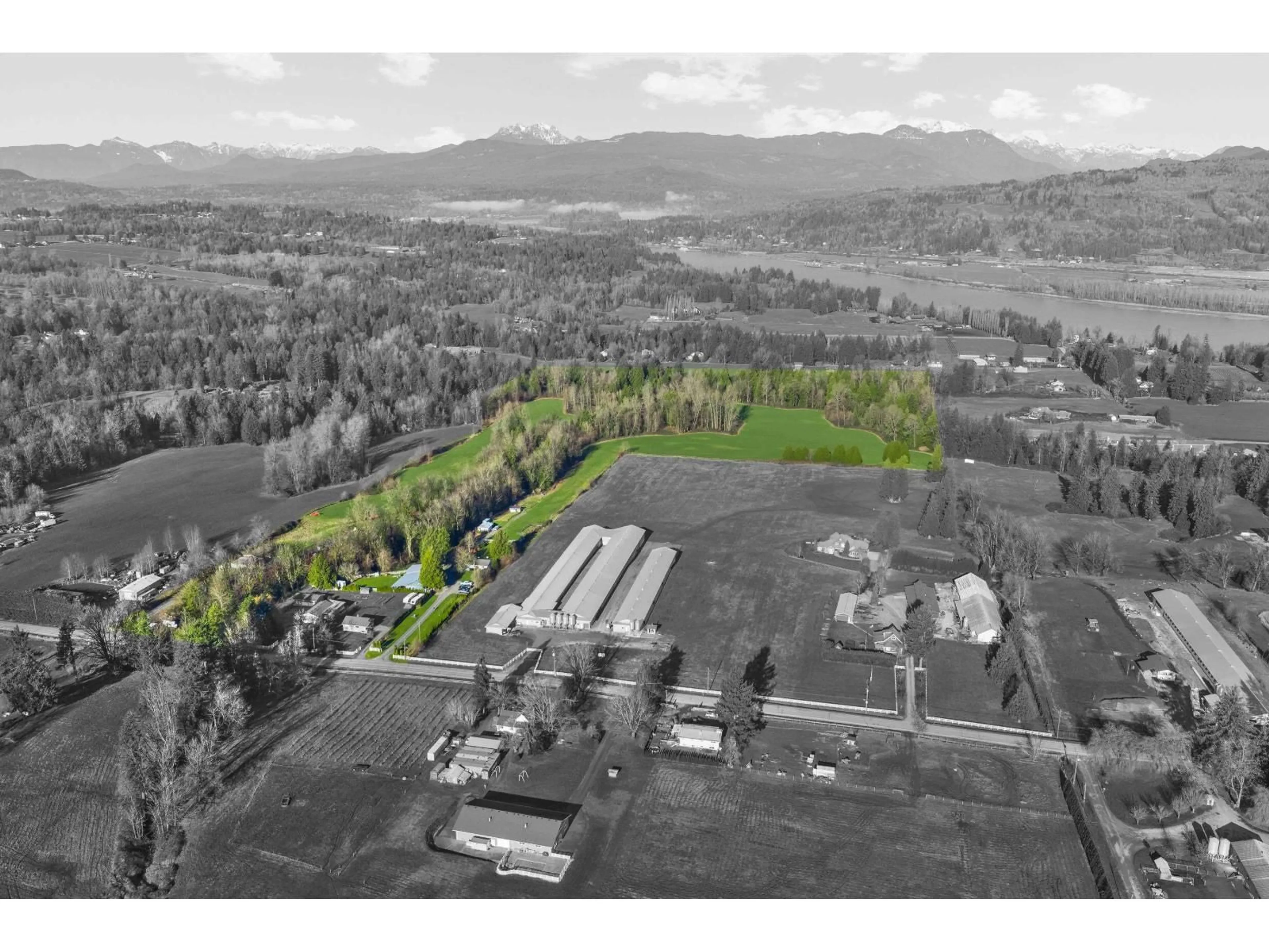 A pic from outside/outdoor area/front of a property/back of a property/a pic from drone, mountain view for 30067 TAYLOR ROAD, Abbotsford British Columbia V4X2B3