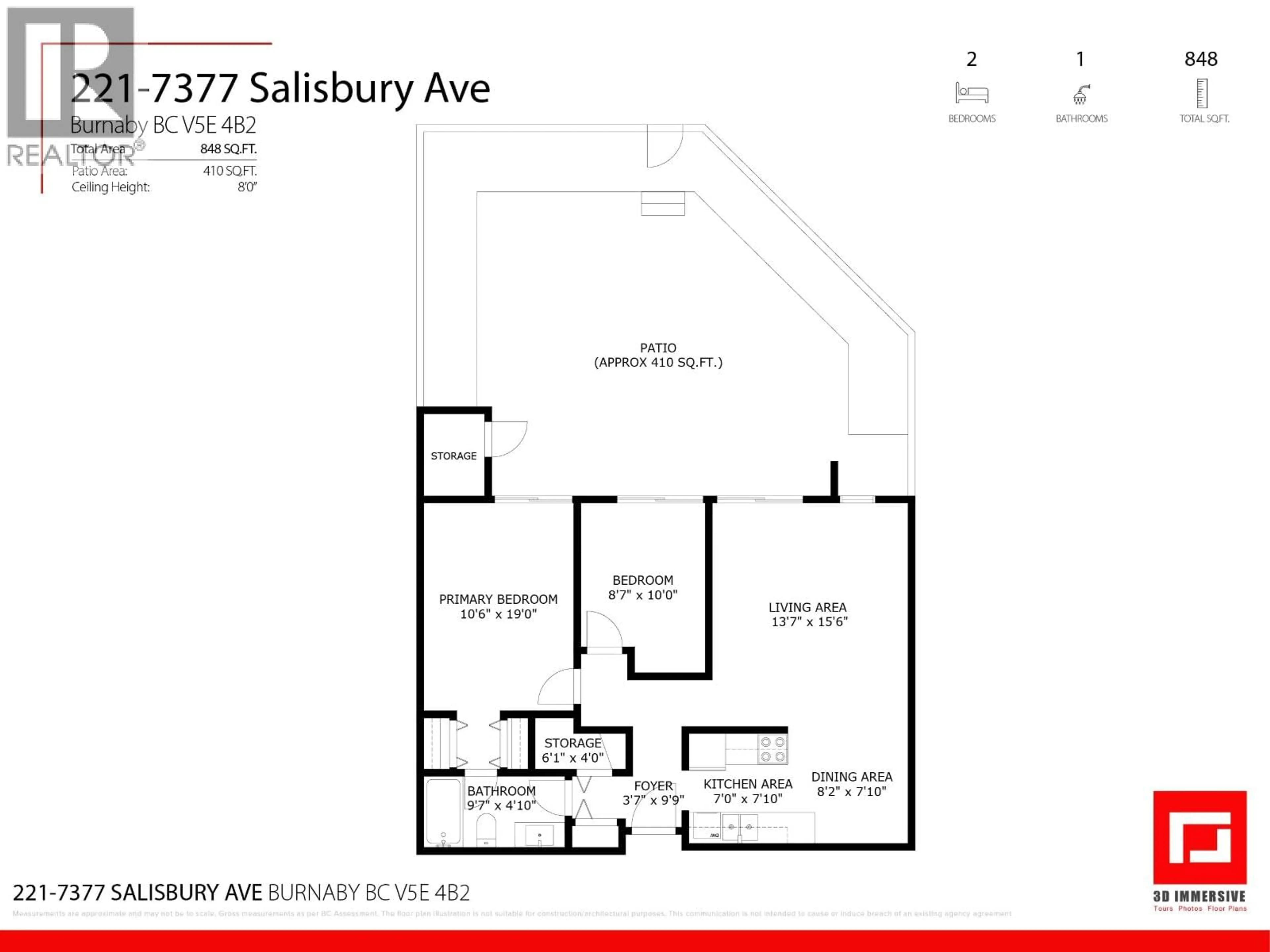 Floor plan for 221 - 7377 SALISBURY AVENUE, Burnaby British Columbia V5E4B2