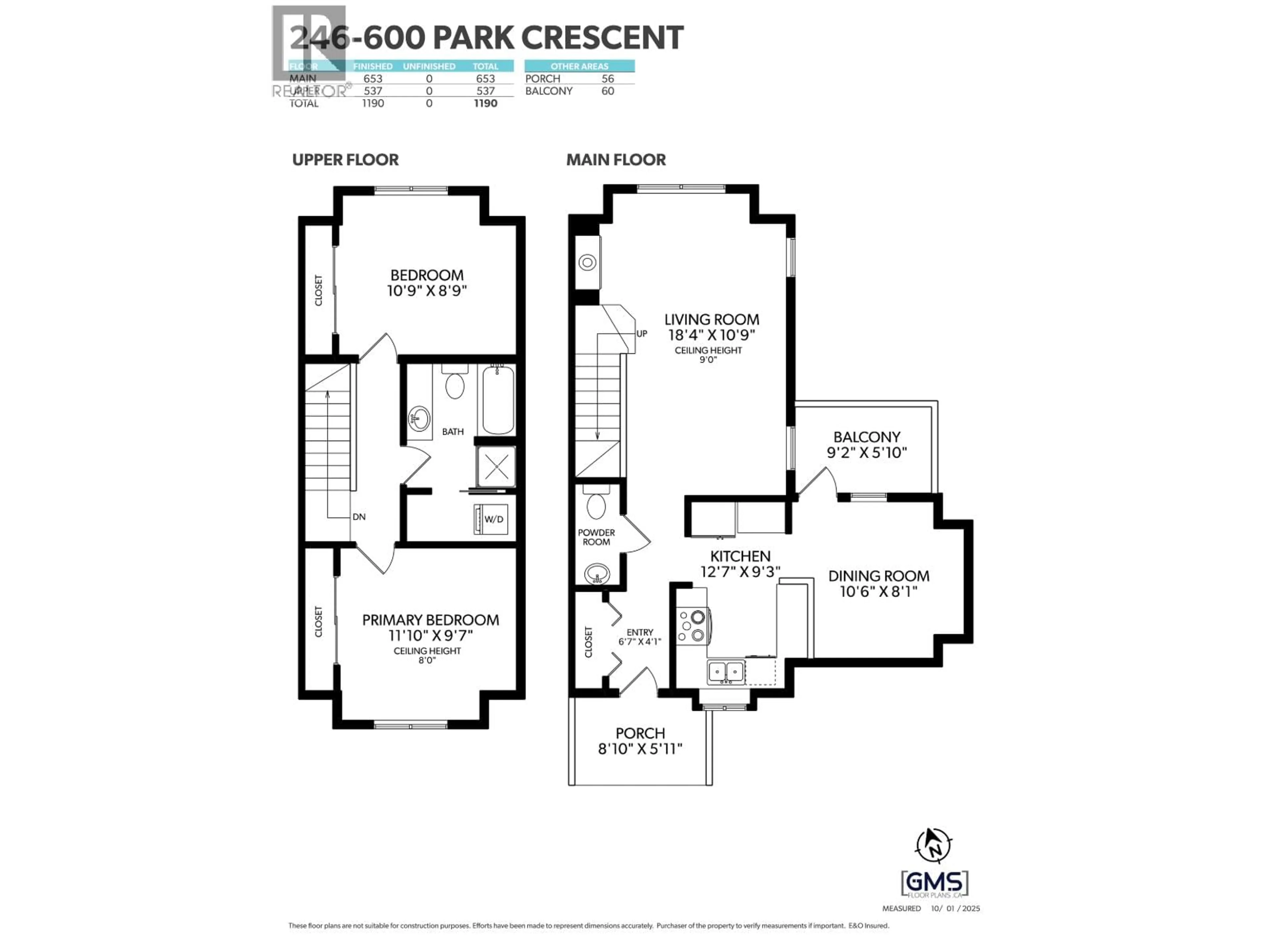 Floor plan for 246 - 600 PARK CRESCENT, New Westminster British Columbia V3L5W1