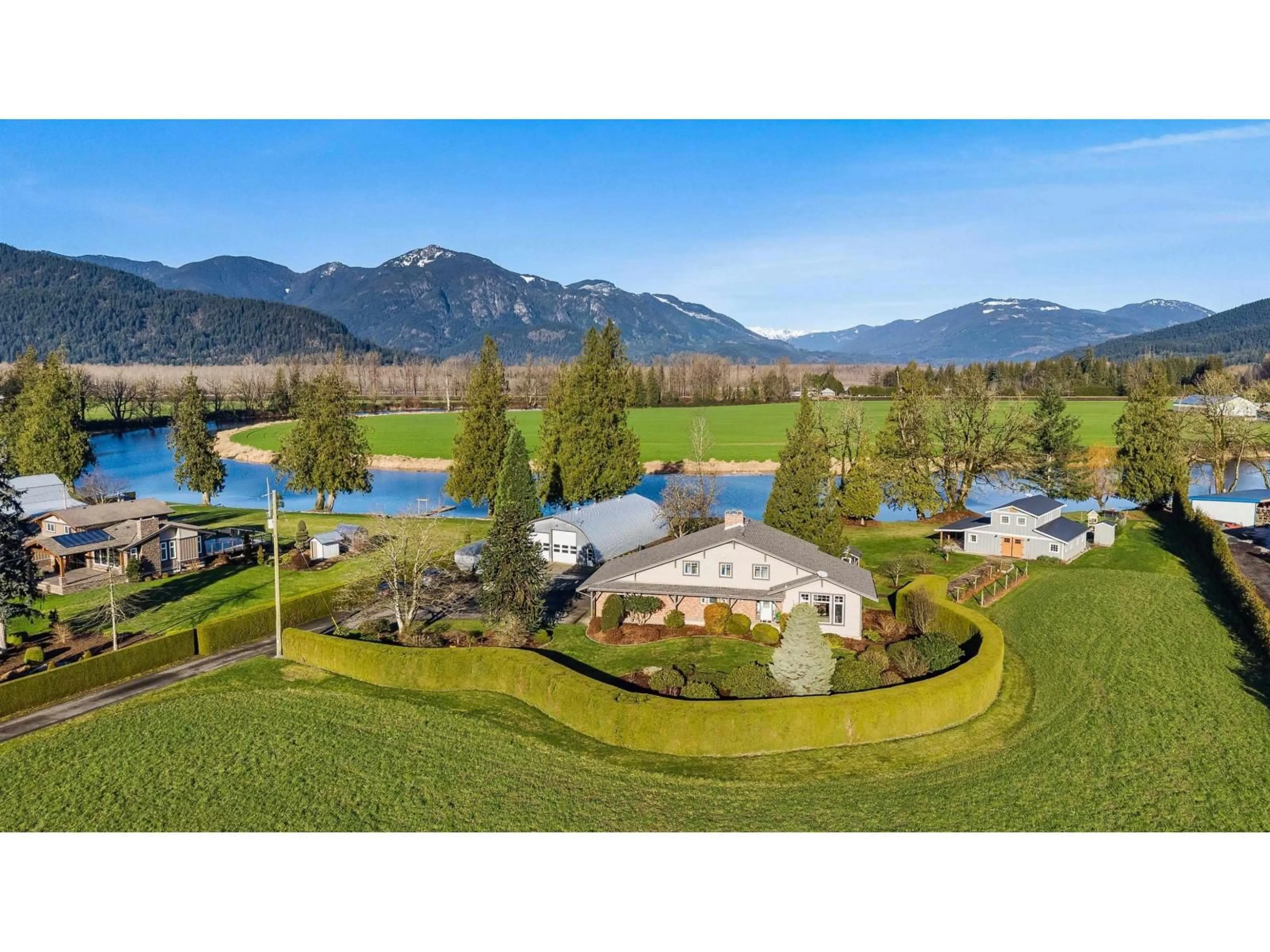 A pic from outside/outdoor area/front of a property/back of a property/a pic from drone, water/lake/river/ocean view for 47195 BELL ROAD, Chilliwack British Columbia V2P6H5