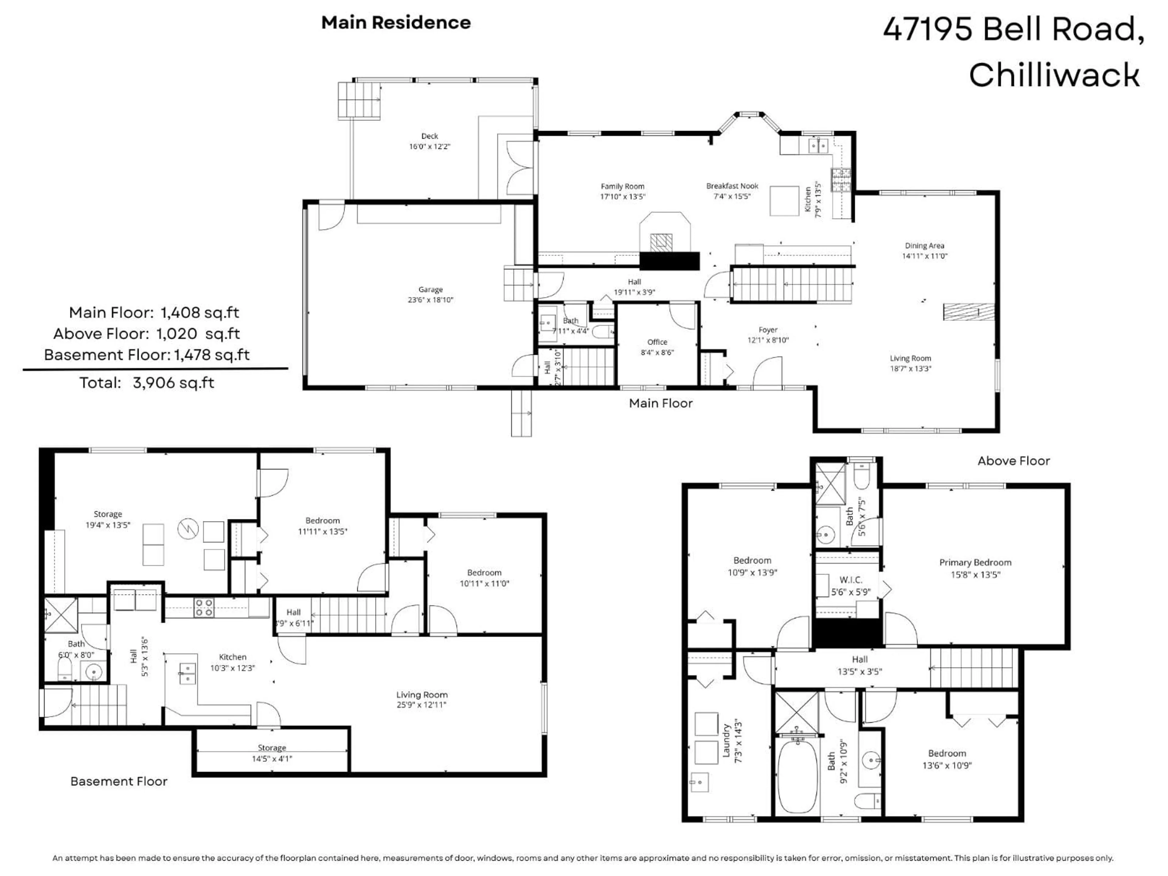 Floor plan for 47195 BELL ROAD, Chilliwack British Columbia V2P6H5