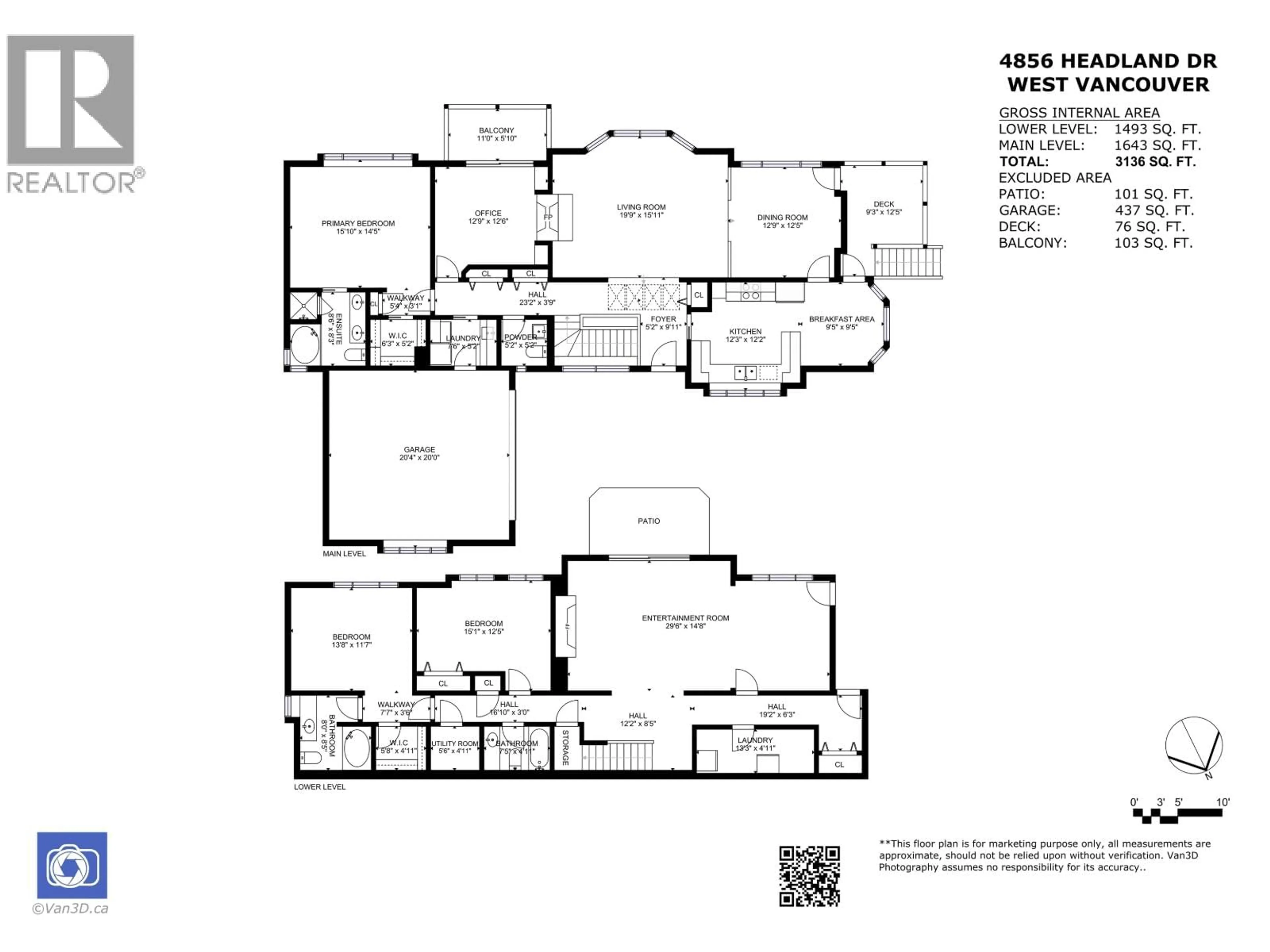 Floor plan for 4856 HEADLAND DRIVE, West Vancouver British Columbia V7W2Z3