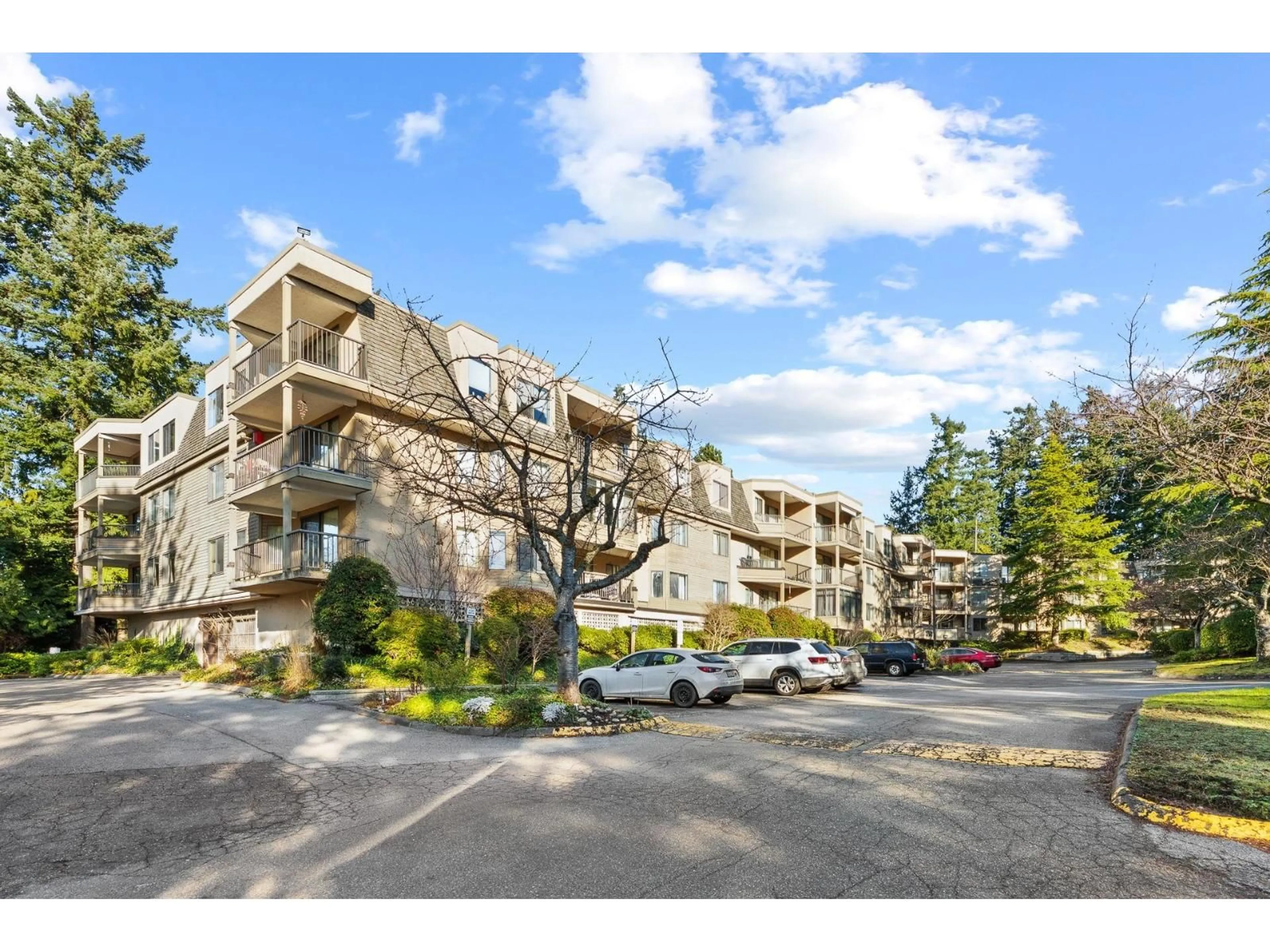 A pic from outside/outdoor area/front of a property/back of a property/a pic from drone, mountain view for 301 - 1760 SOUTHMERE CRESCENT, Surrey British Columbia V4A6E5