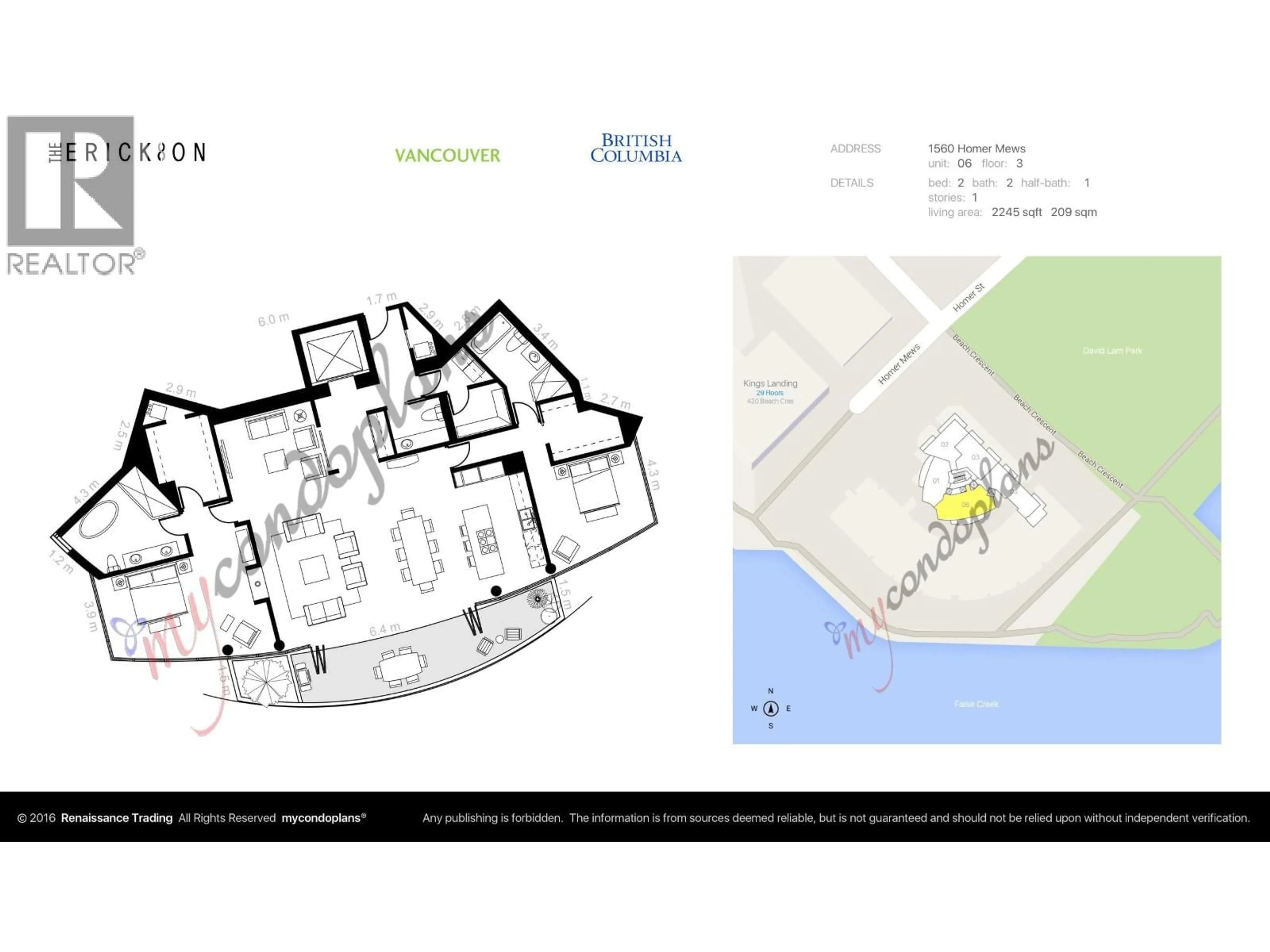 Floor plan for 306 - 1560 HOMER MEWS, Vancouver British Columbia V6Z0A5