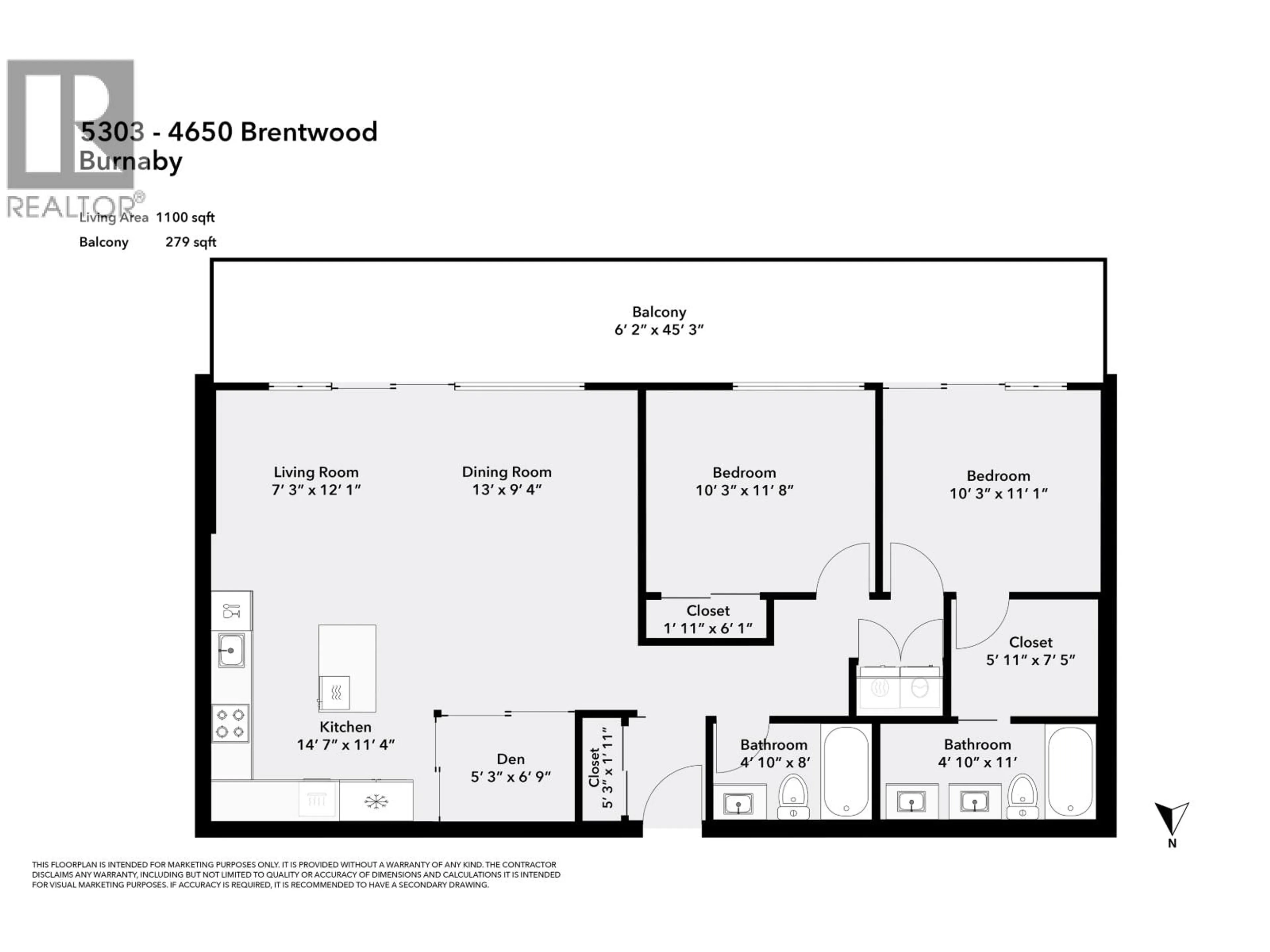Floor plan for 5303 - 4650 BRENTWOOD BOULEVARD, Burnaby British Columbia V5C0M3