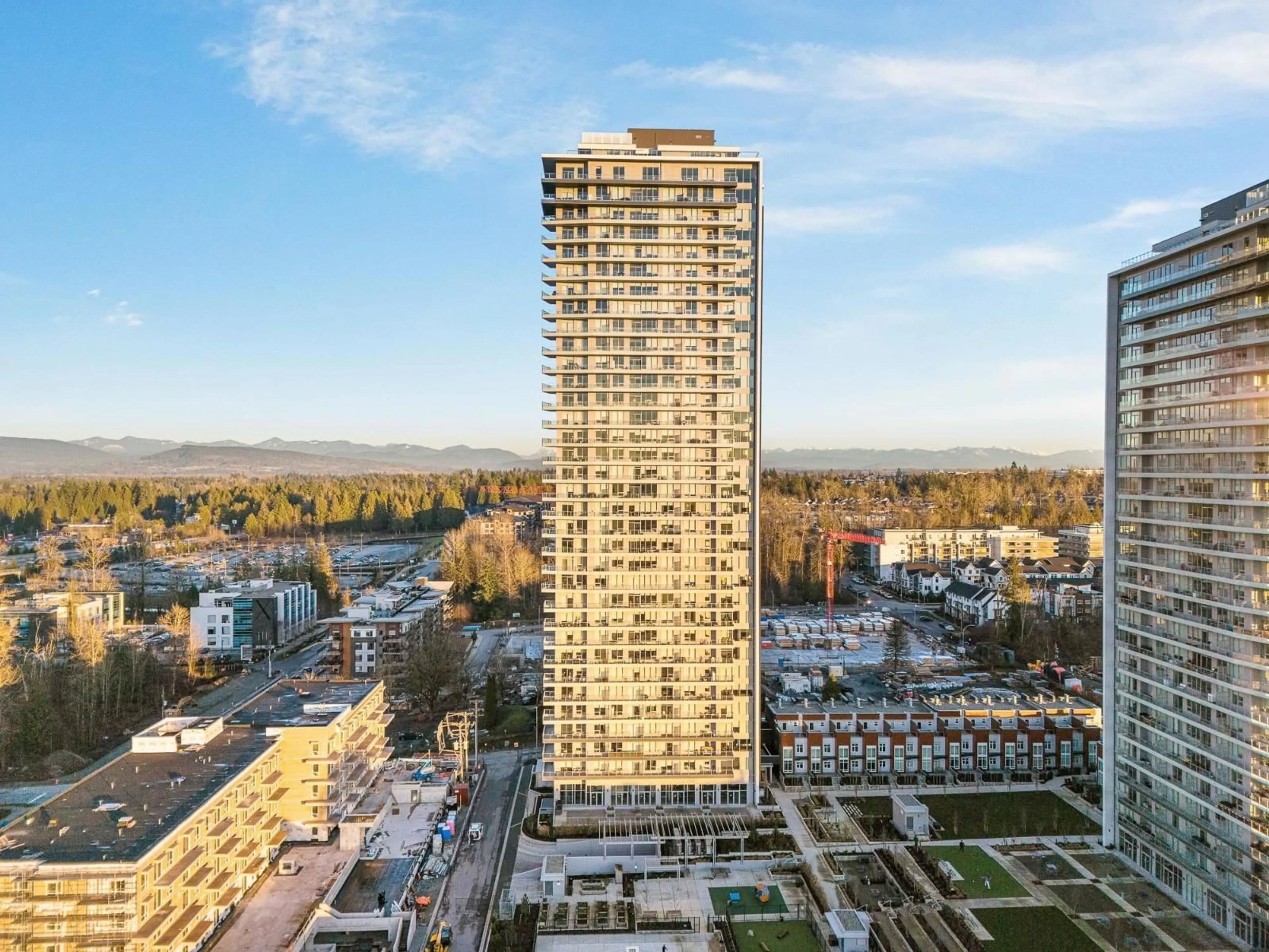 A pic from outside/outdoor area/front of a property/back of a property/a pic from drone, city buildings view from balcony for 1501 - 8551 201 STREET, Langley British Columbia V2Y3Y5