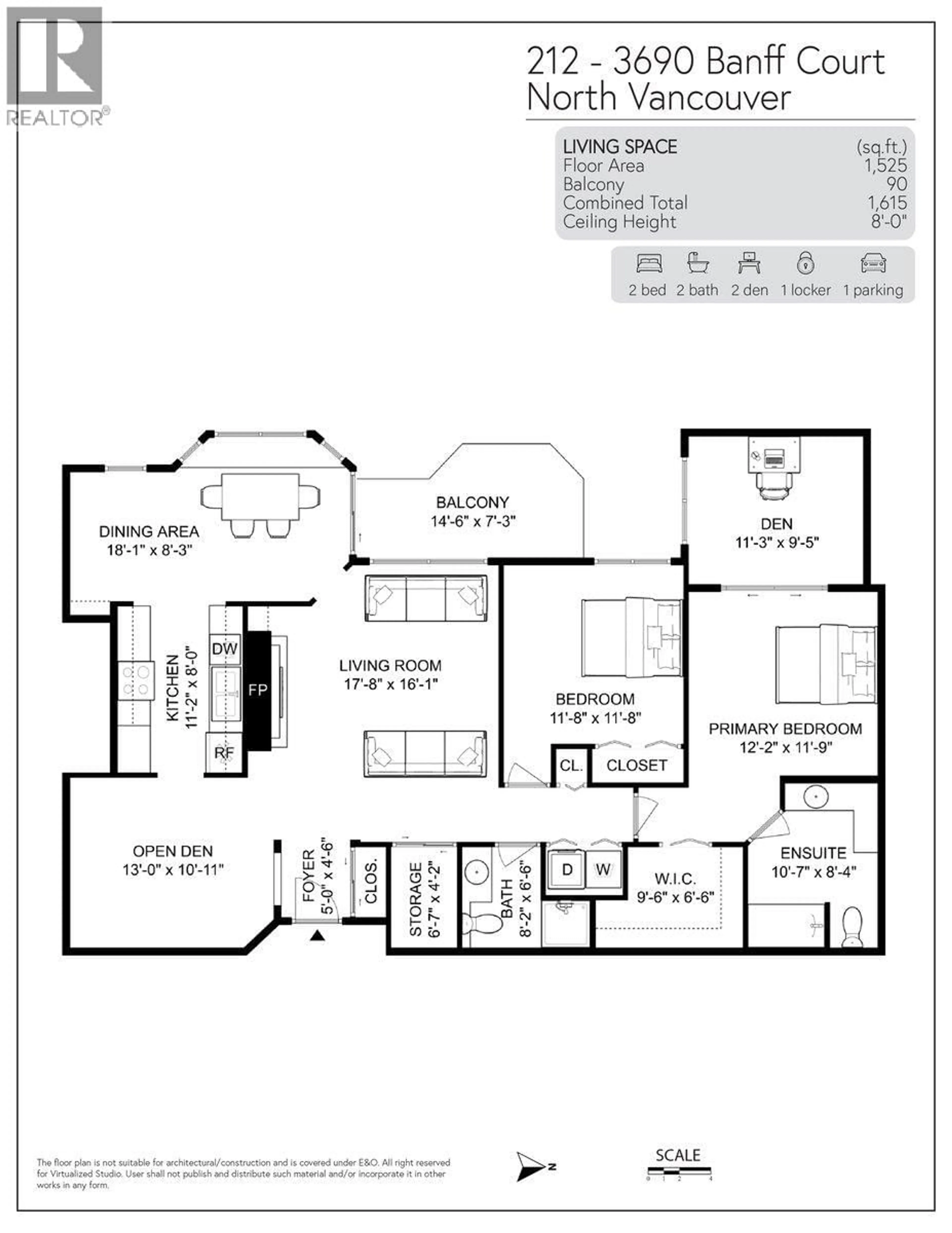 Floor plan for 212 - 3690 BANFF COURT, North Vancouver British Columbia V7H2Y7