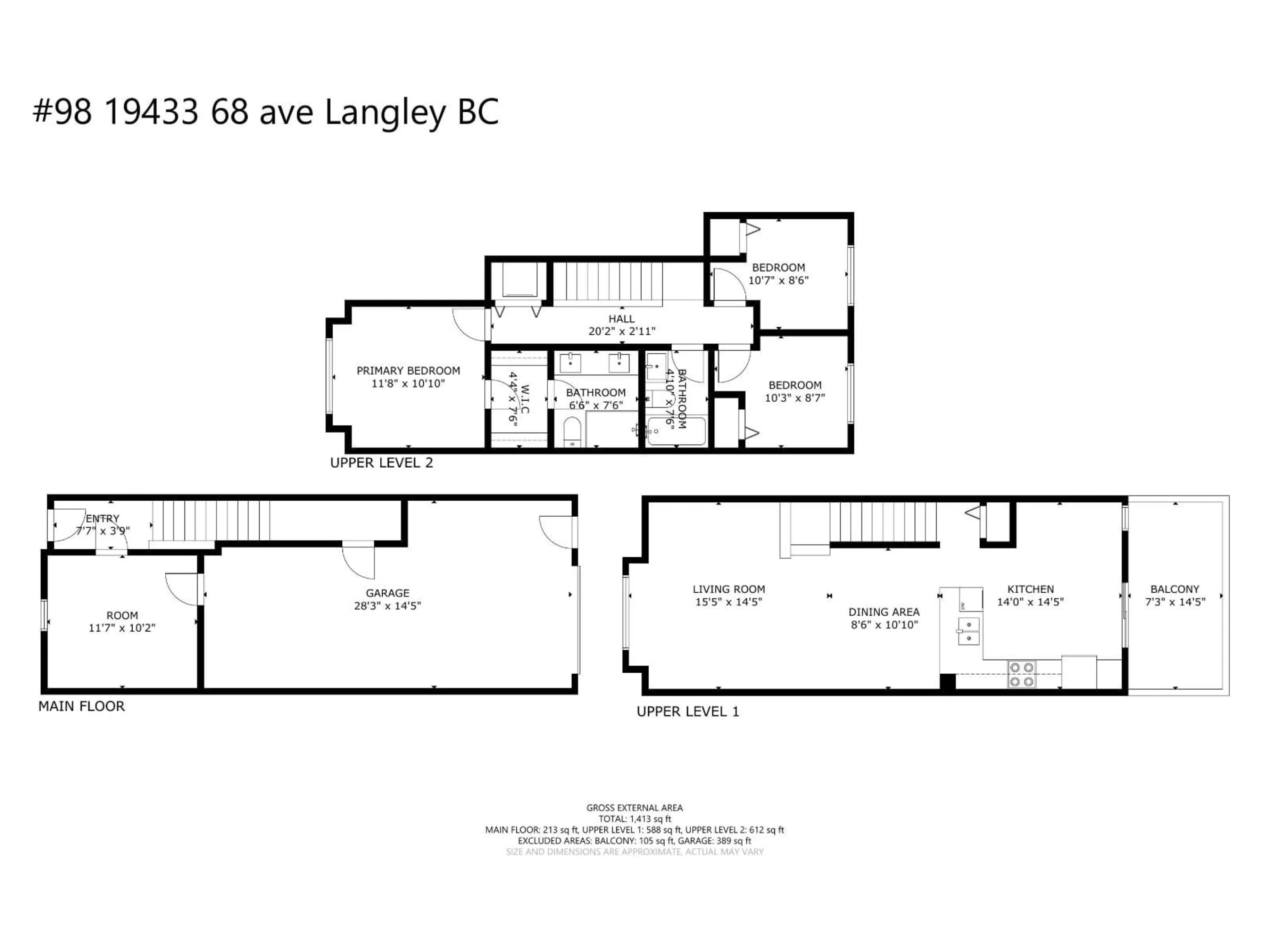 Floor plan for 98 - 19433 68 AVENUE, Surrey British Columbia V4N6M8