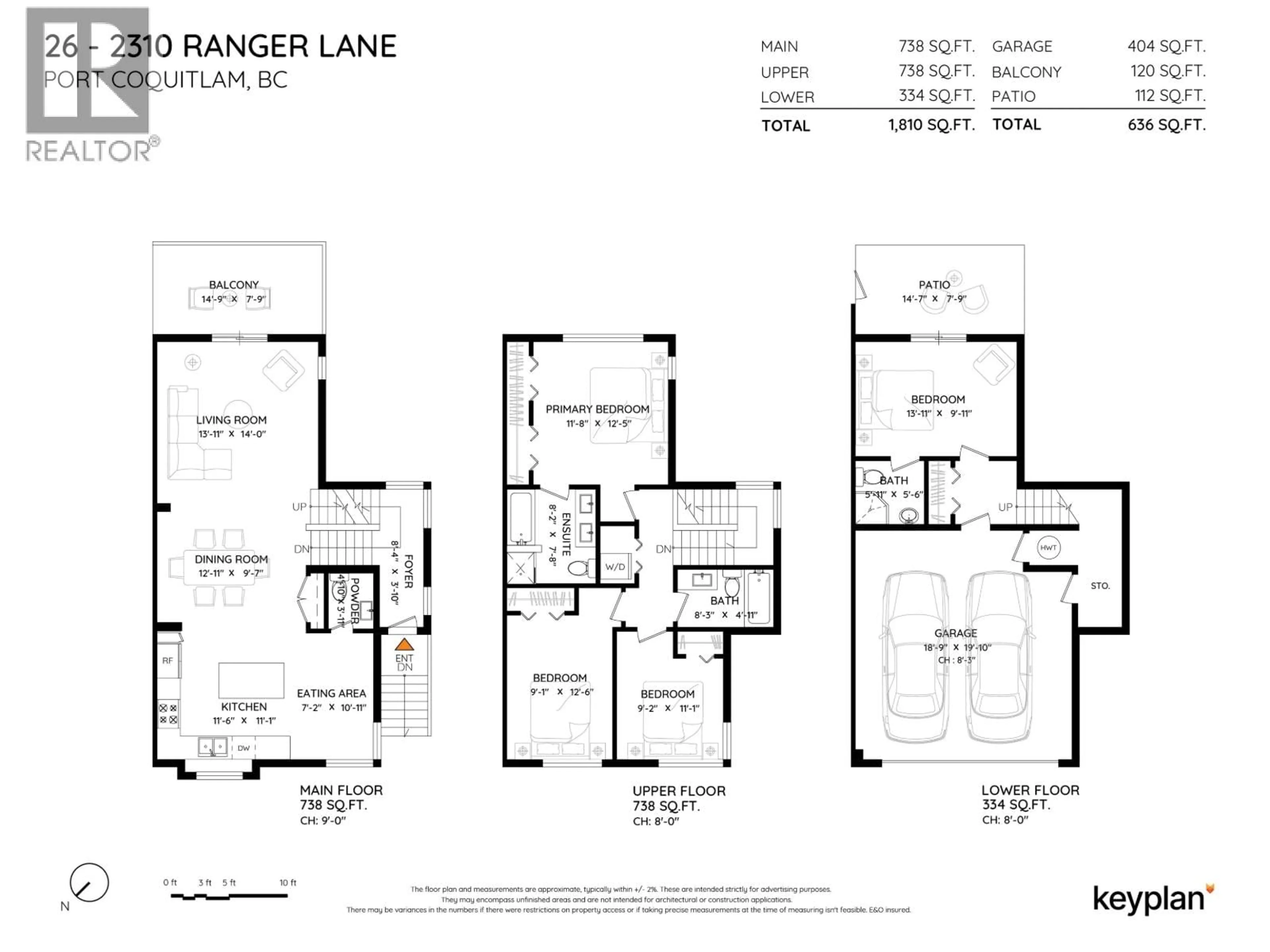 Floor plan for 26 - 2310 RANGER LANE, Port Coquitlam British Columbia V3B0K3