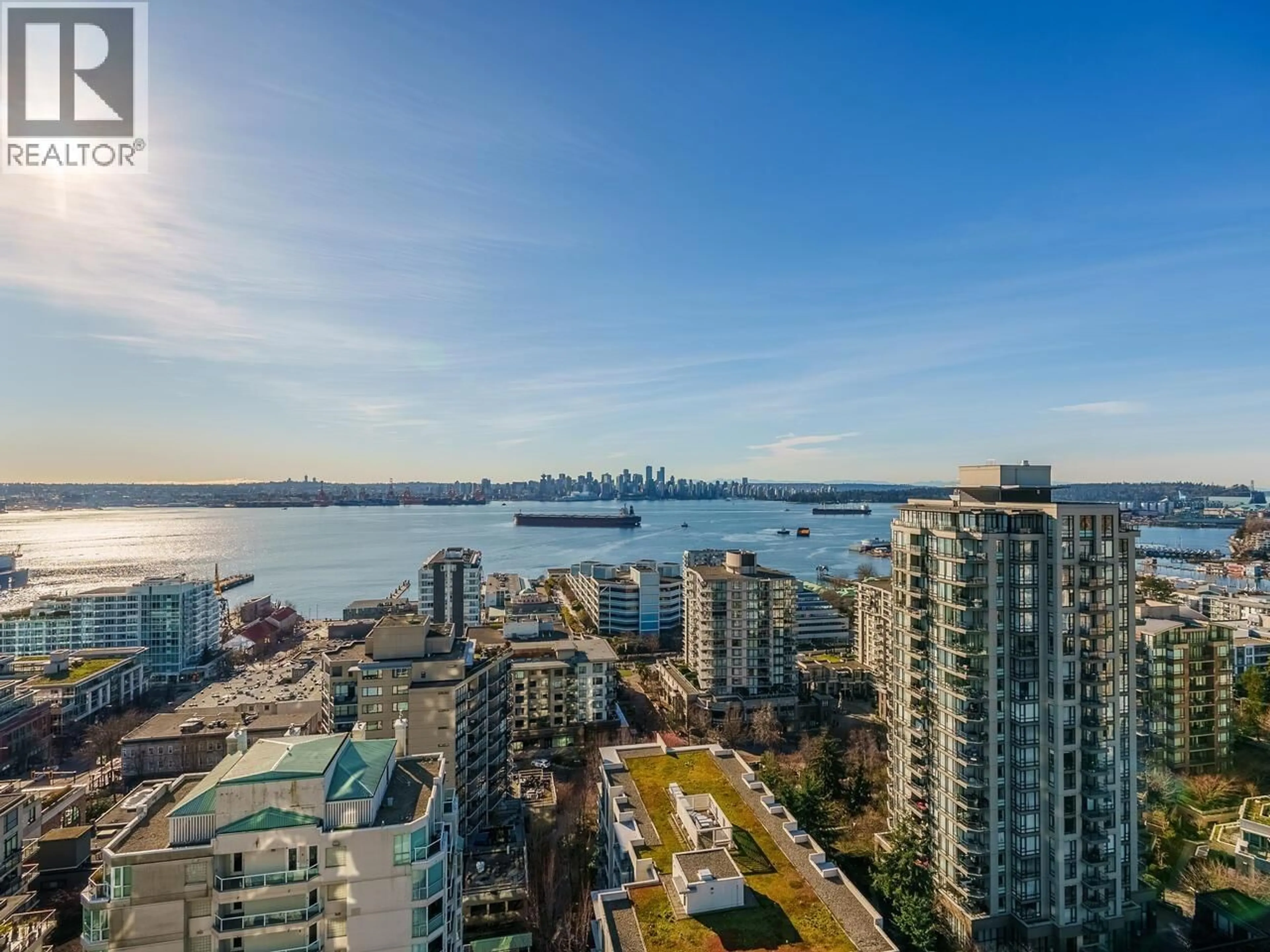 A pic from outside/outdoor area/front of a property/back of a property/a pic from drone, water/lake/river/ocean view for 2203 - 120 2ND STREET, North Vancouver British Columbia V7M1C3