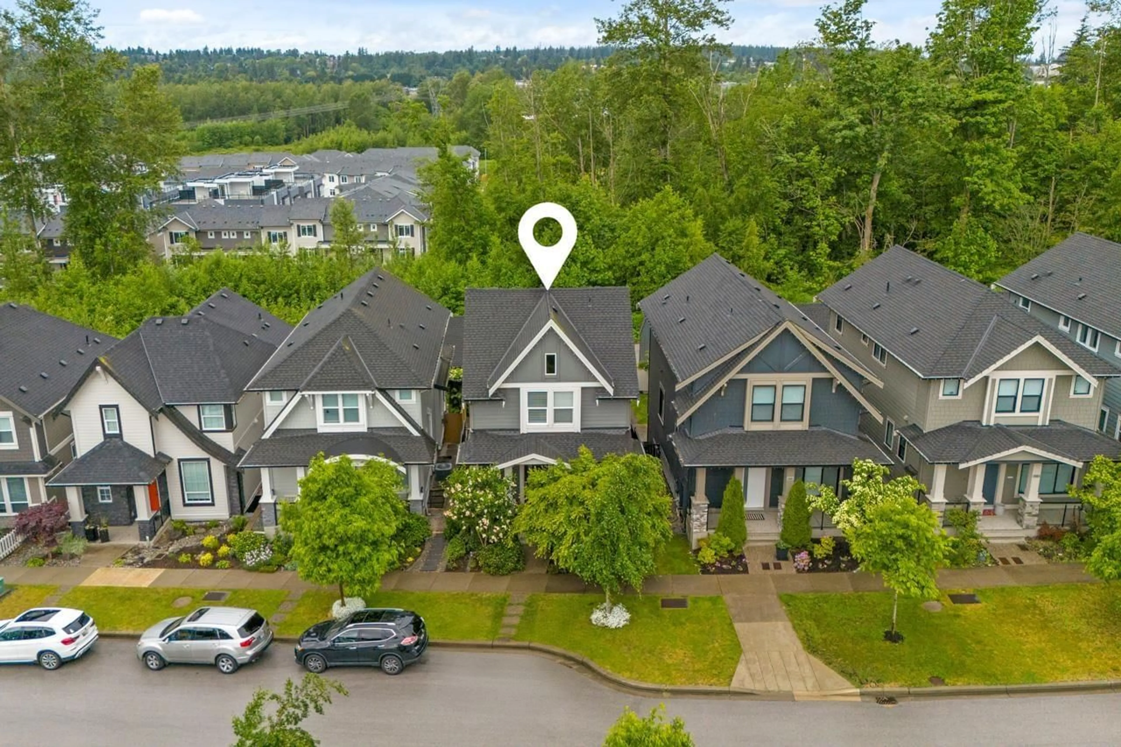 A pic from outside/outdoor area/front of a property/back of a property/a pic from drone, water/lake/river/ocean view for 2131 164A STREET, Surrey British Columbia V3Z0V5