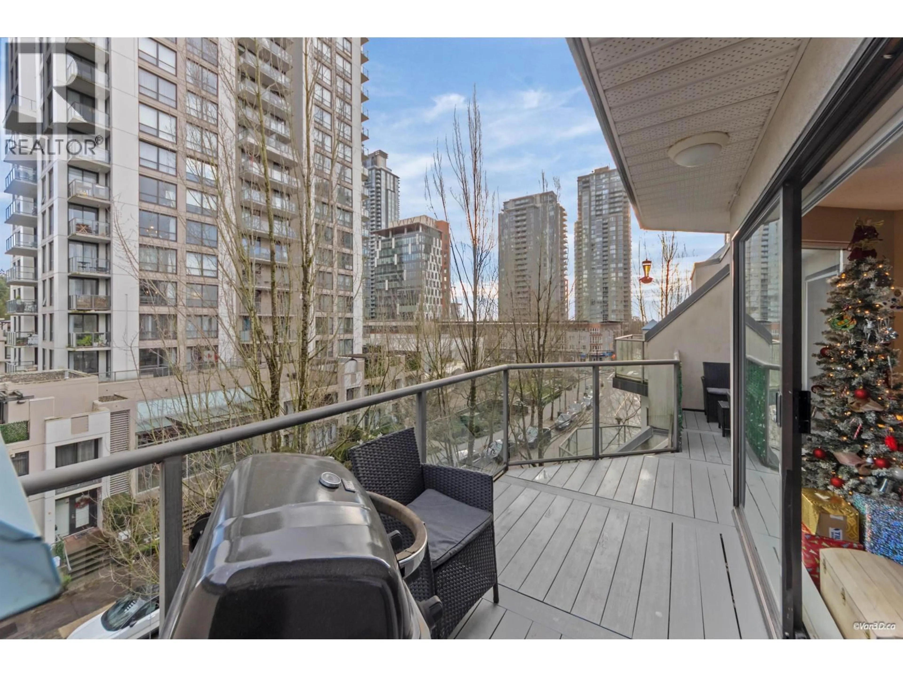 Patio, city buildings view from balcony for 415 - 2978 BURLINGTON DRIVE, Coquitlam British Columbia V3B7S6