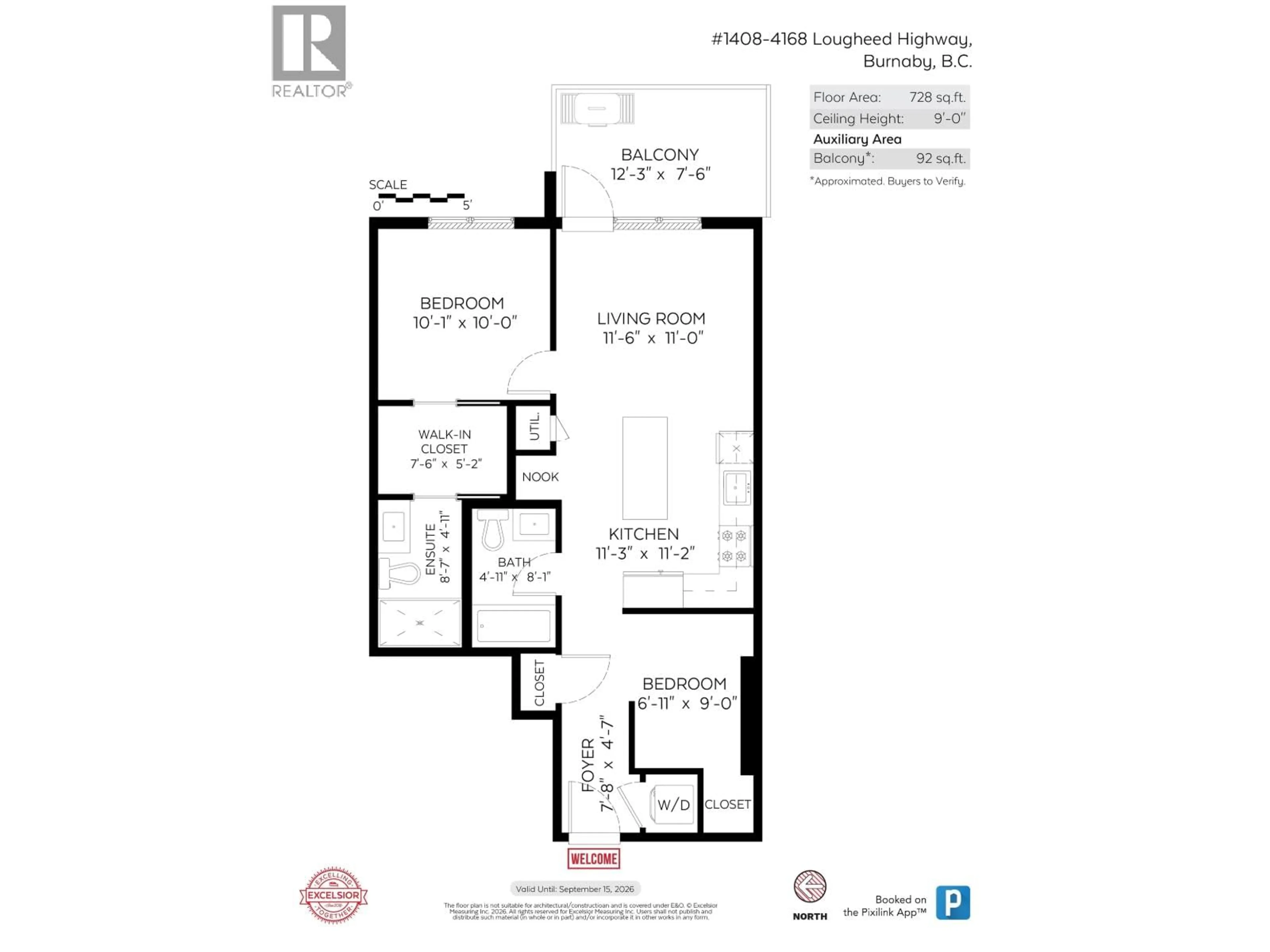 Floor plan for 1408 - 4168 LOUGHEED HIGHWAY, Burnaby British Columbia V5C0N9